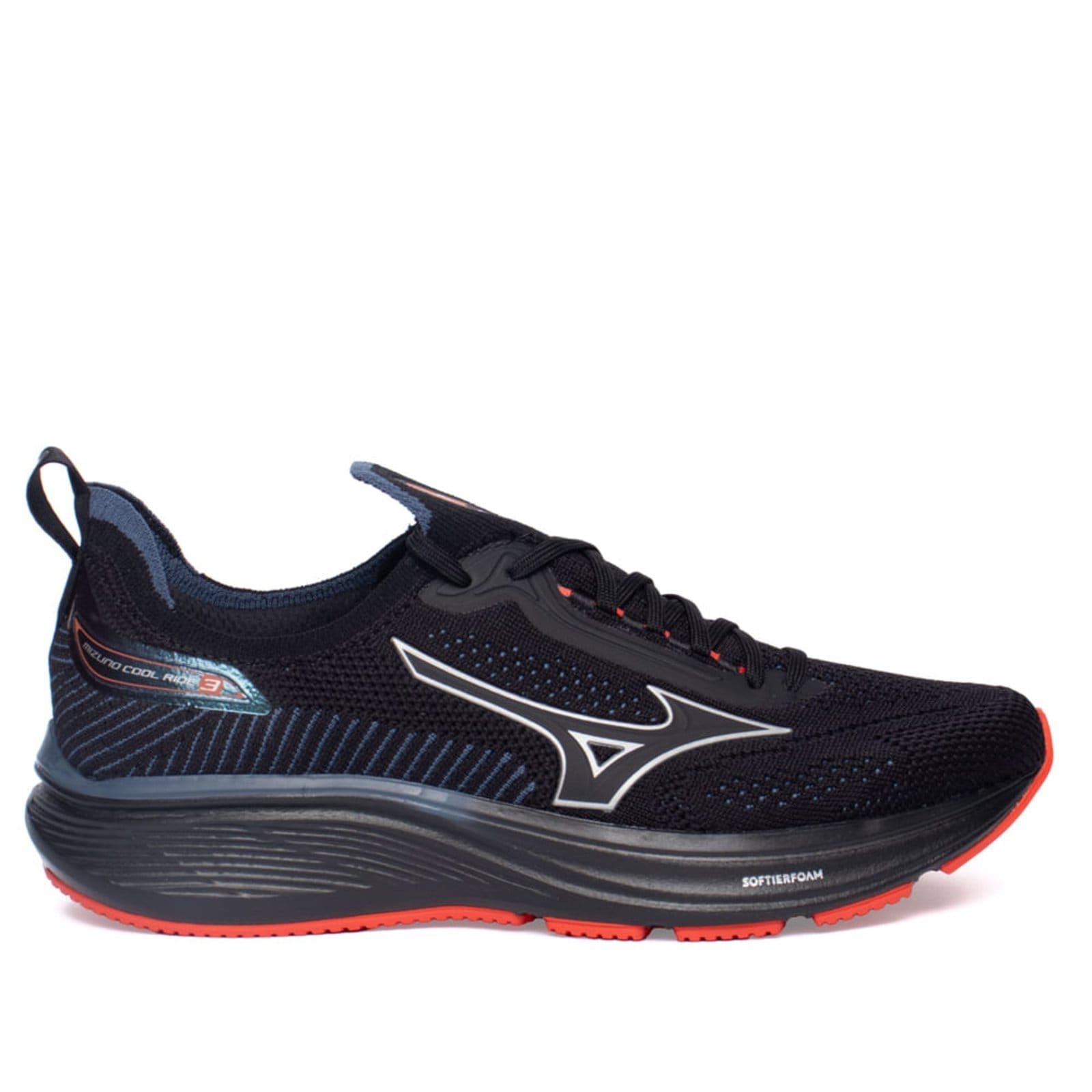 Vista principal Tênis Masculino Mizuno Cool Ride 3 Vermelho Mizuno preto