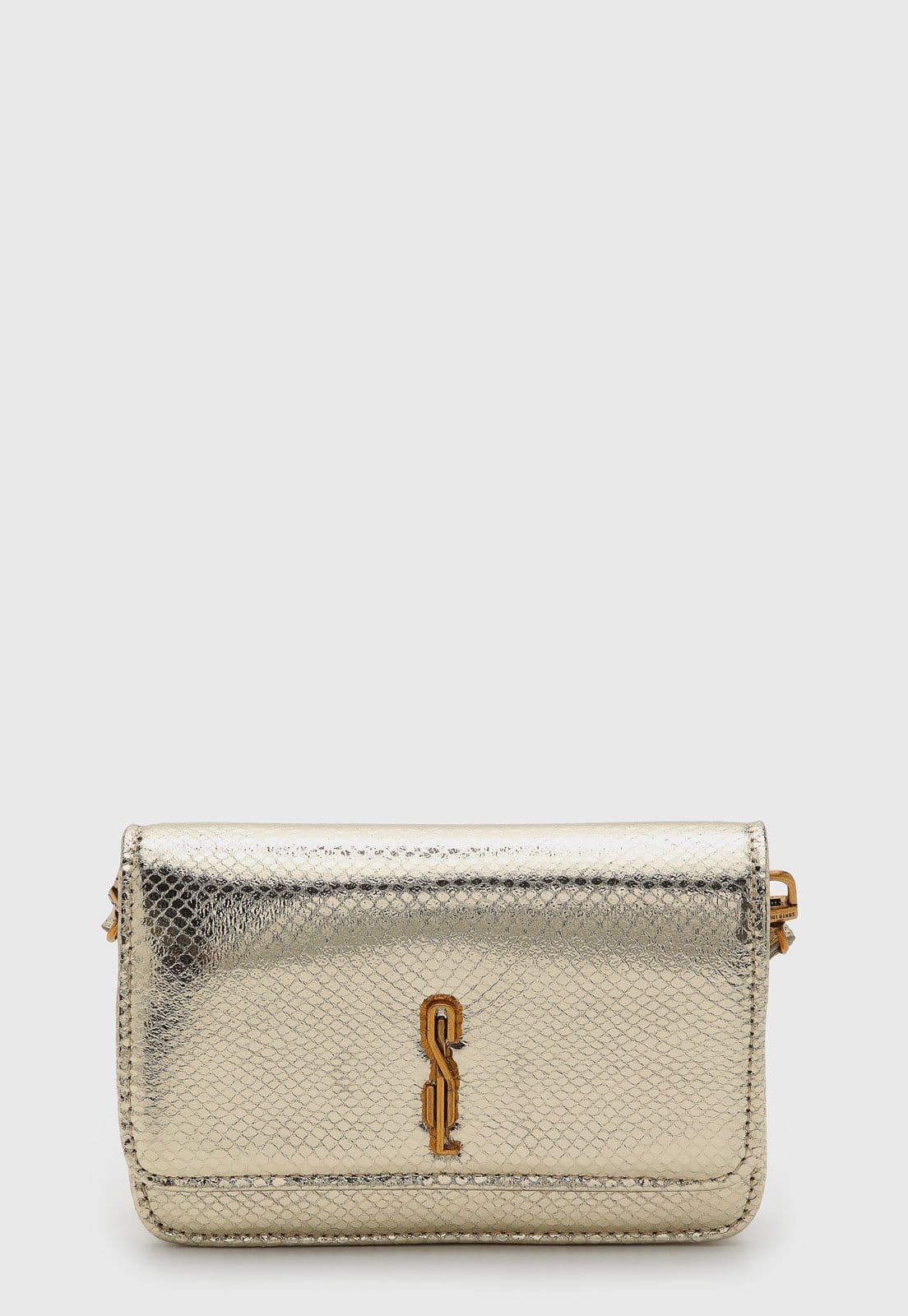 Bolsa Feminina Santa Lolla Pequena Metalizada Dourada
