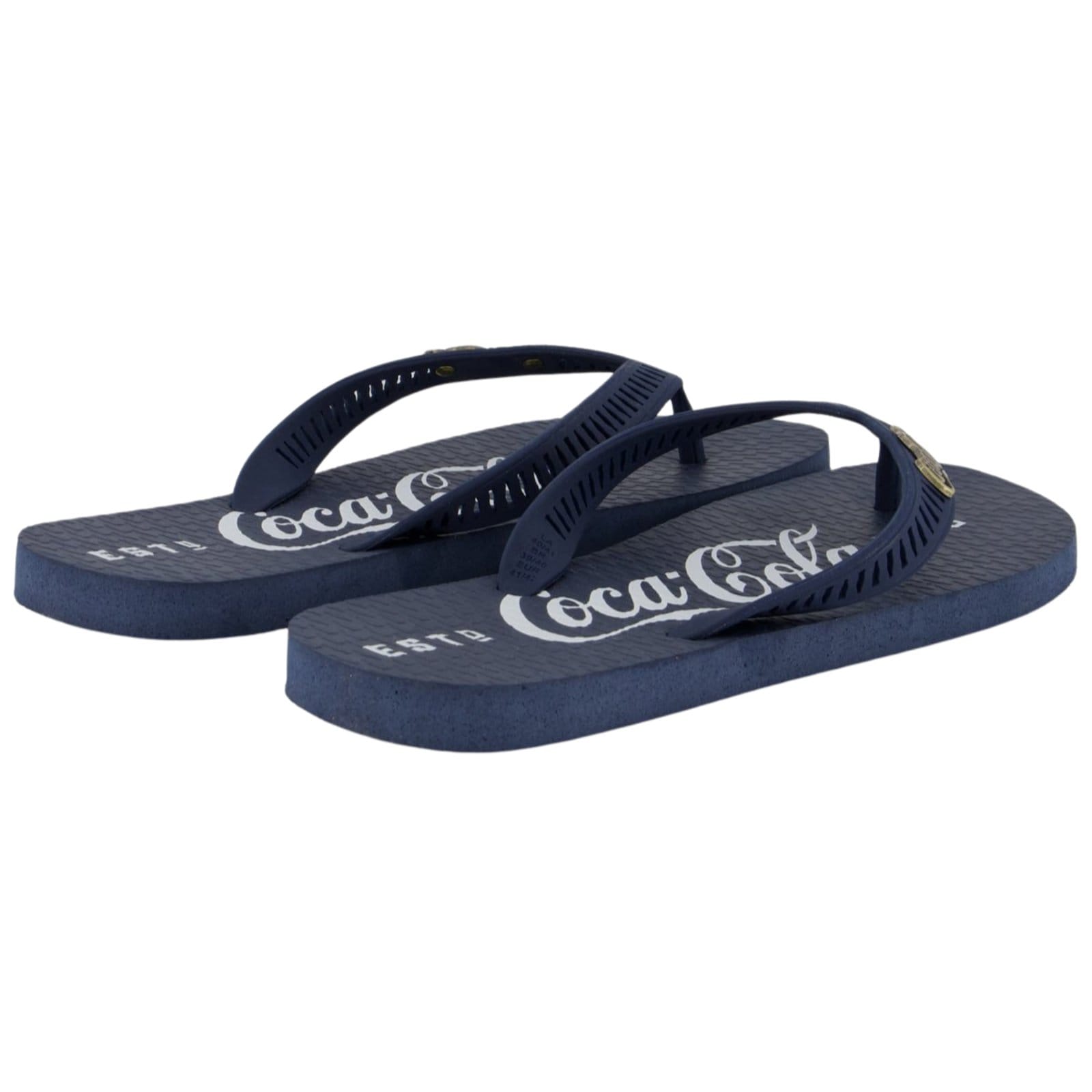 Vista 2 Chinelo Coca Cola 1886 Masculino - Marinho Coca-Cola branco