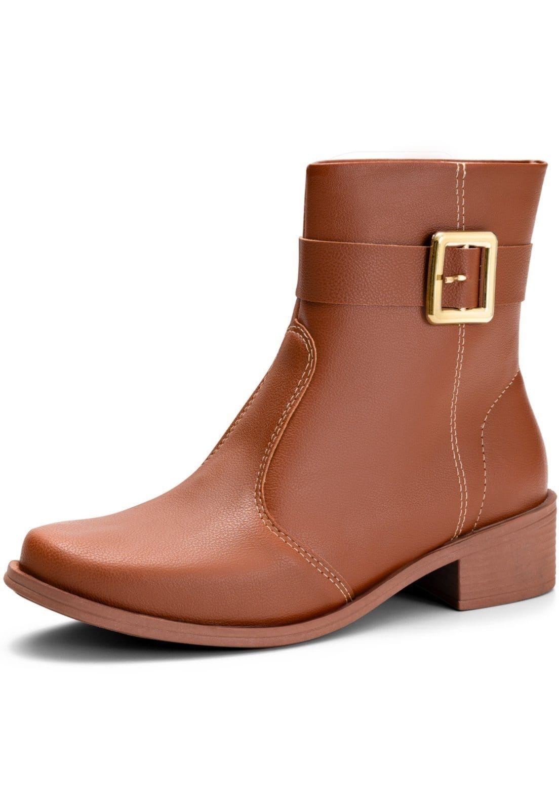 Bota Feminina Lumiss Montaria Rasteira Cano Baixo Fivela