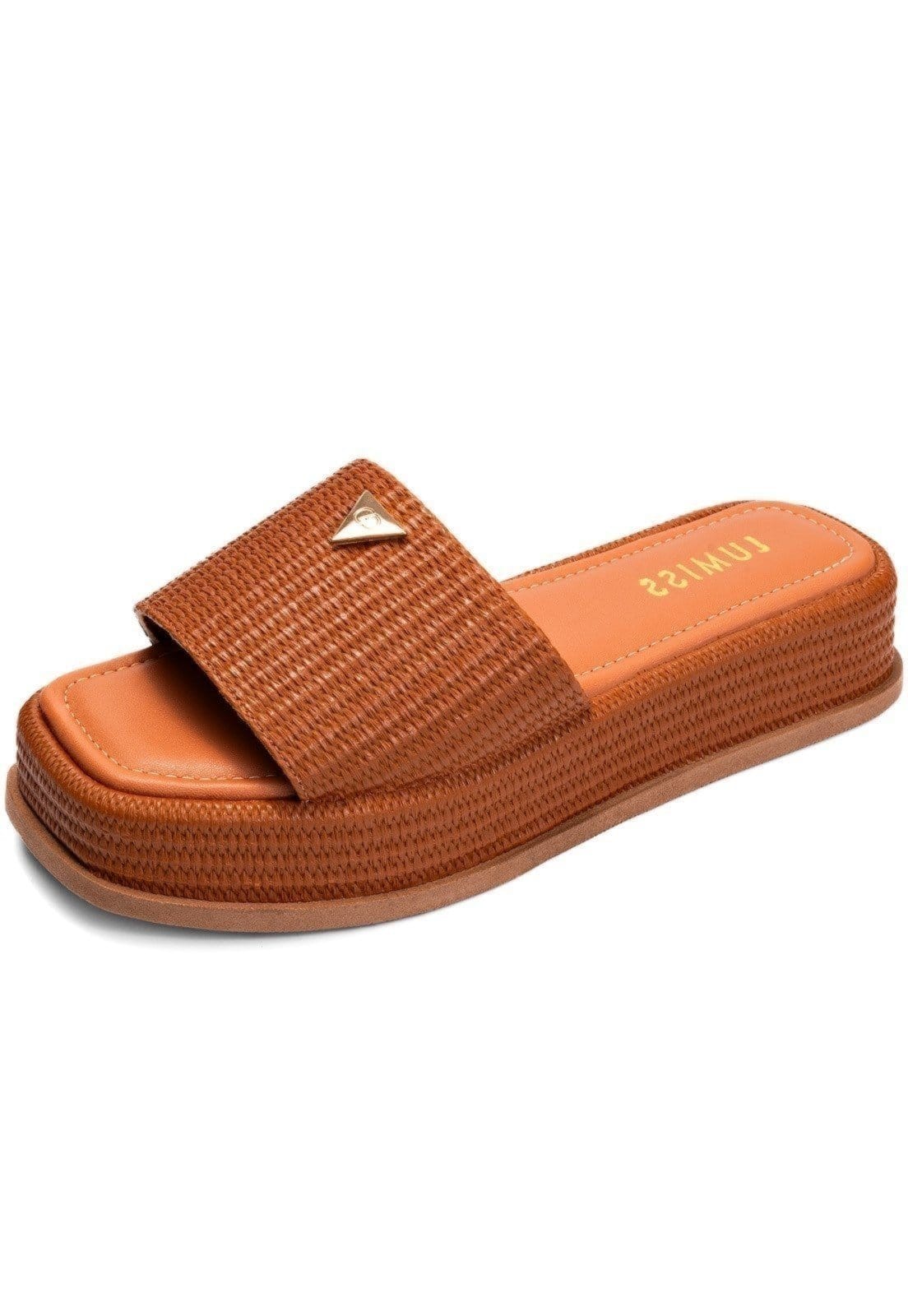 Tamanco Feminino Lumiss Sandália Flatform Confortável Juta