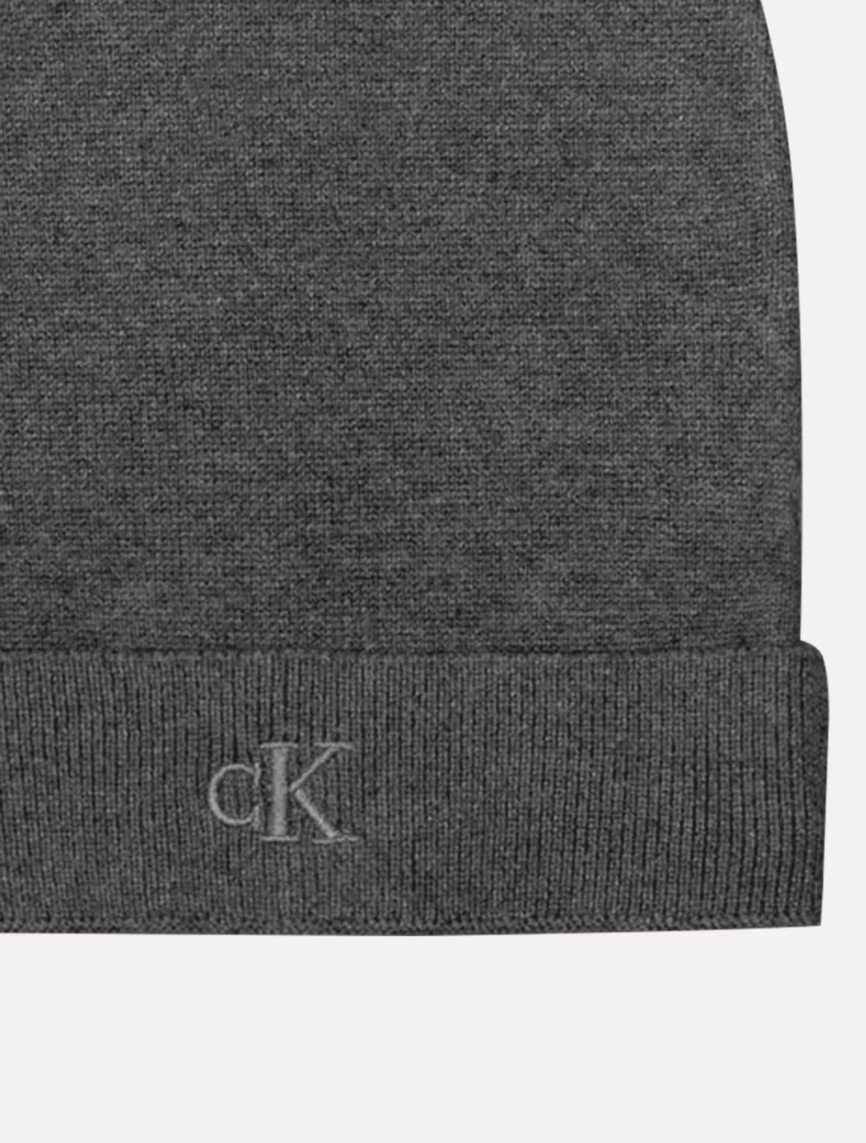 Vista 2 Gorro/Touca Calvin Klein Jeans Masculino Bordado Chumbo Calvin Klein cinza
