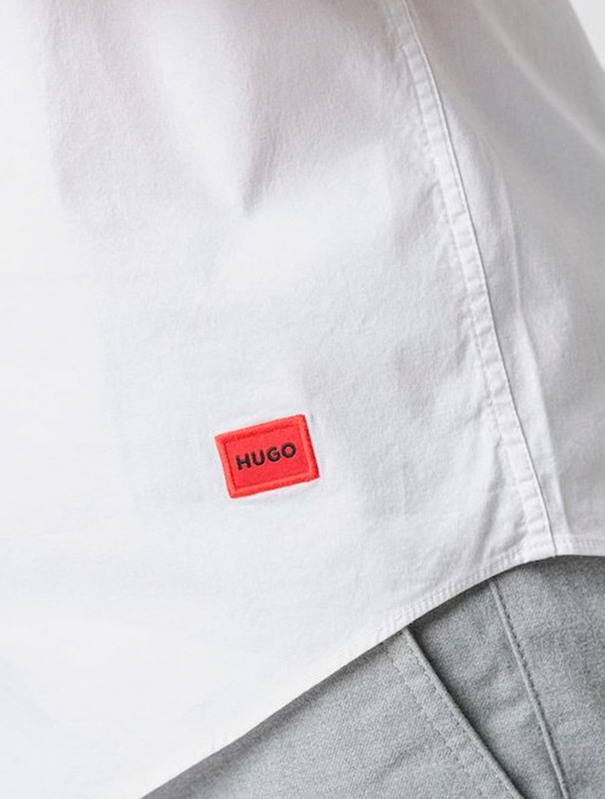 Vista 2 Camisa Hugo Boss Masculina Slim Fit Ermo ML Off White Hugo Boss off-white white