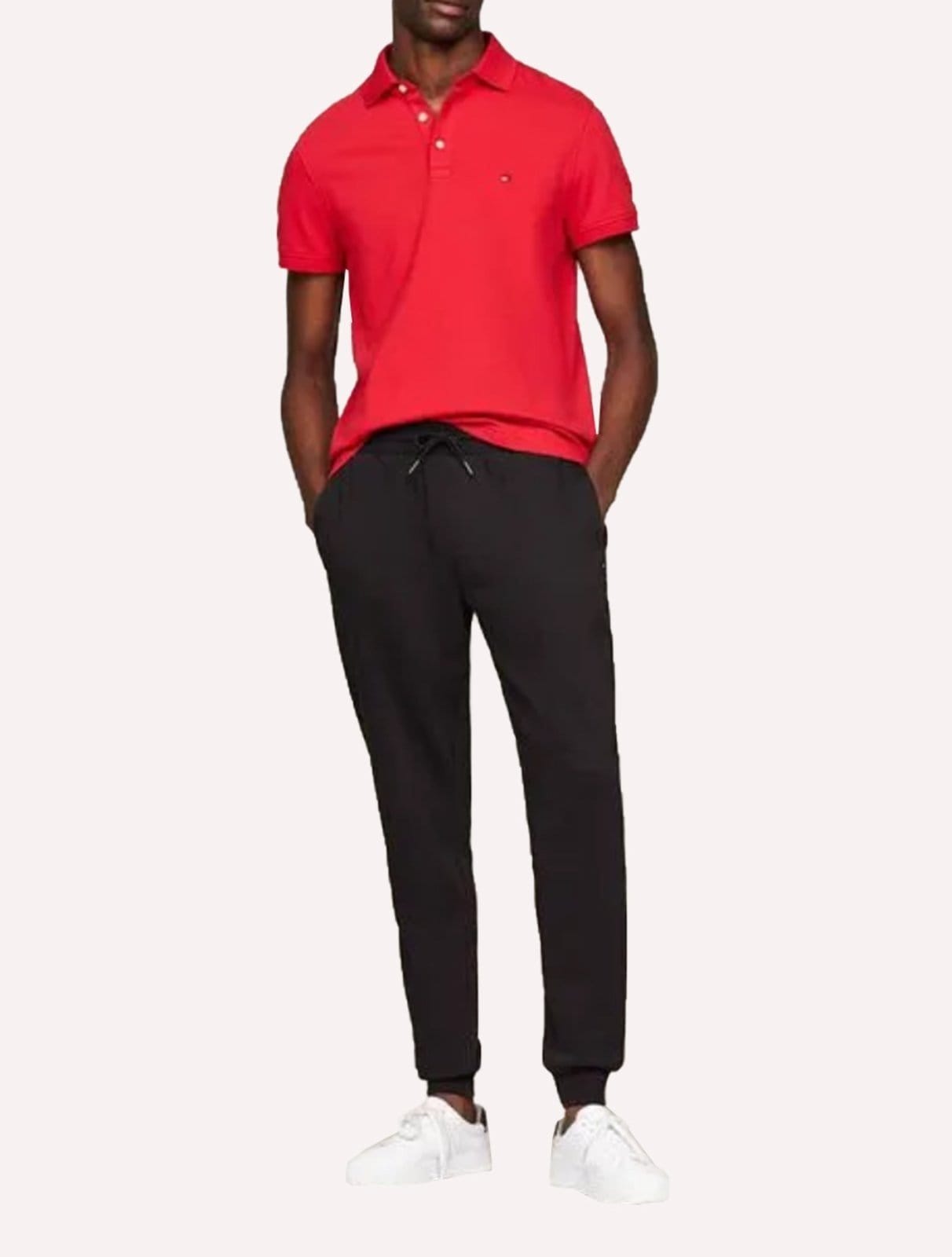 Vista 2 Calça Tommy Hilfiger Masculina Moletom Regular Flag Logo Preta Tommy Hilfiger preto