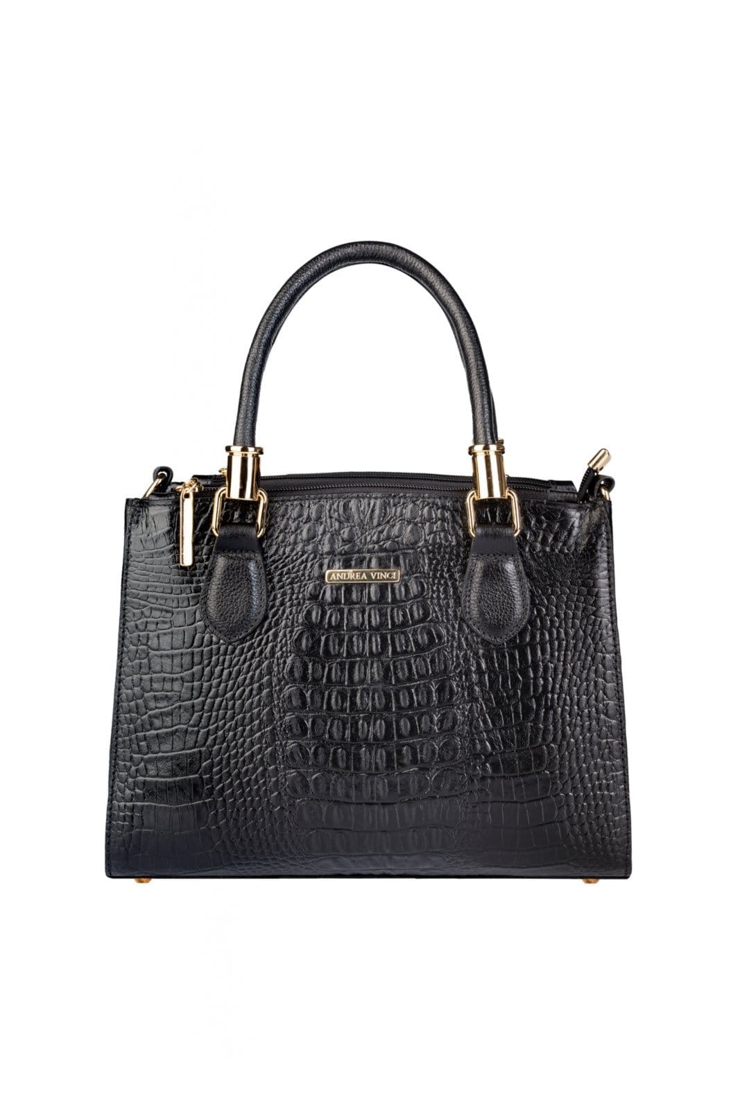 Bolsa Andrea Vinci De Couro Croco Estruturada Emmy