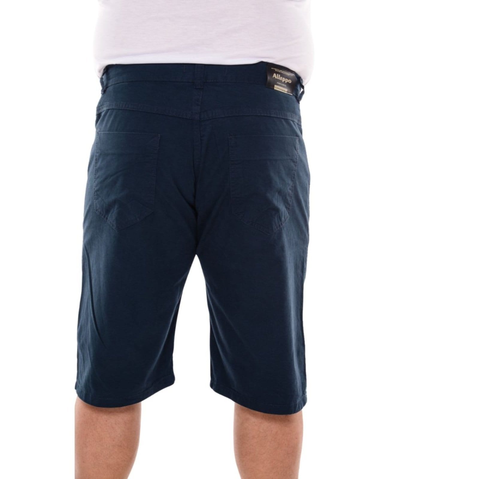 Vista 2 Bermuda Plus Size Básica Masculina Alleppo Jeans azul marinho
