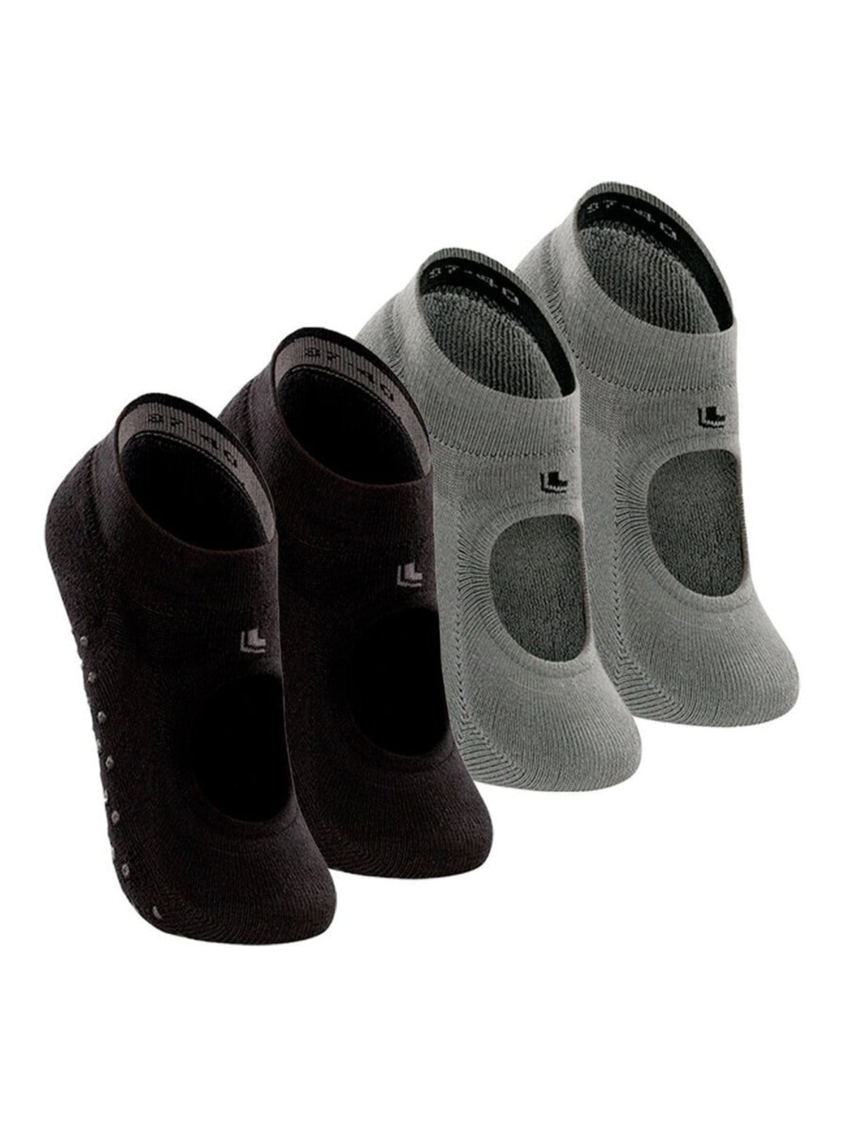 Vista principal Kit com 4 Sapatilhas Antiderrapante Pilates Lupo Lupo preto