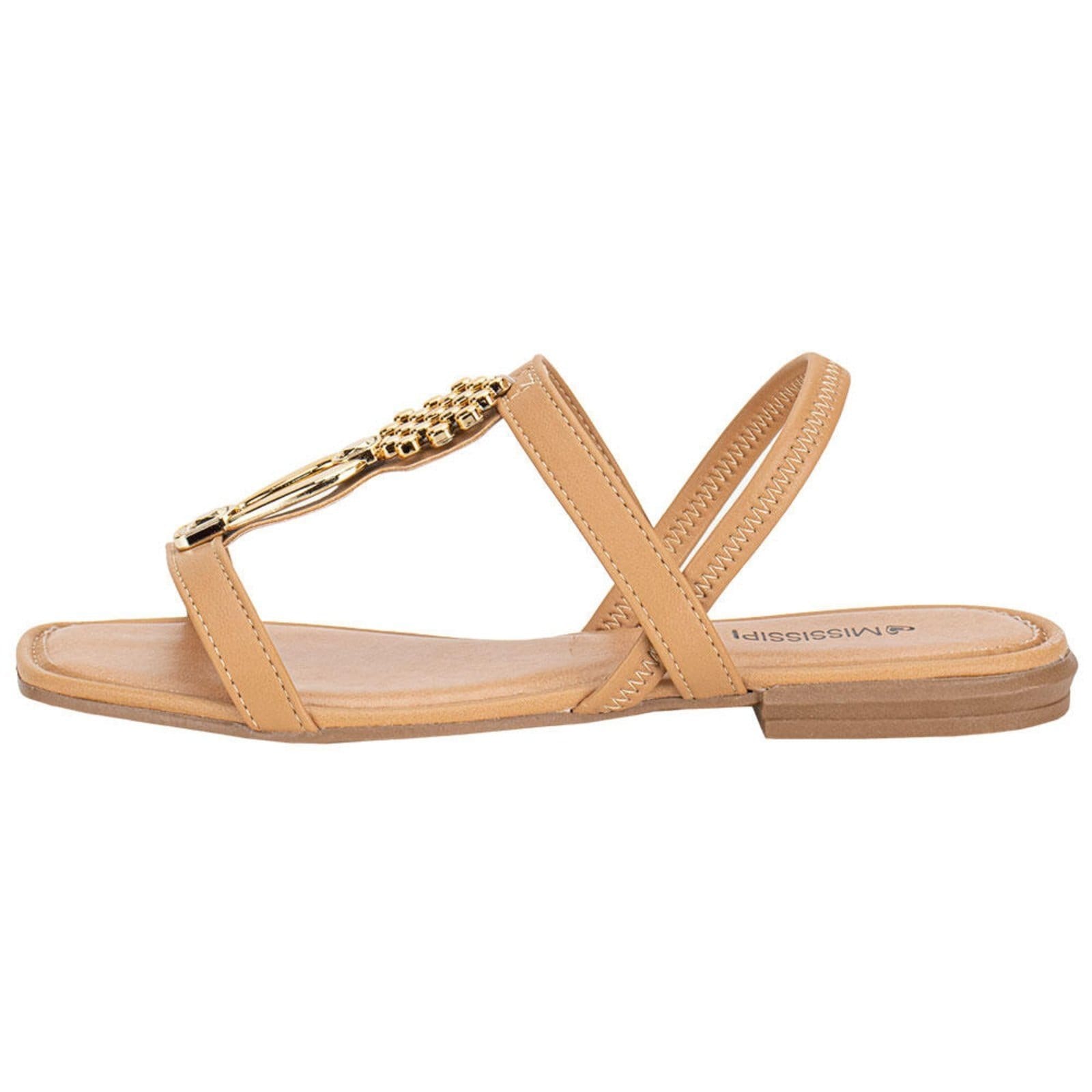 Vista 2 Sandália Feminina Flat Mississipi Mf311 0640311 MISSISSIPI caramelo