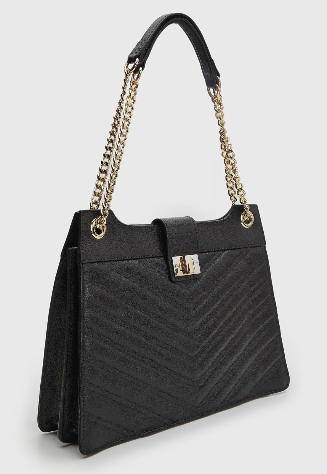 Vista 2 Bolsa Feminina Jorge Bischoff Média Matelassada Preta Jorge Bischoff preto