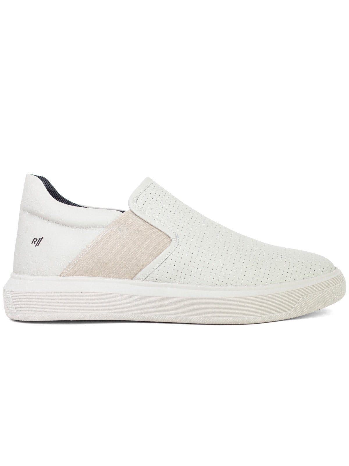 Vista principal Tênis Masculino Slip On Rafarillo Casual Alth +7cm Altura Couro Branco Off White Microperfurado Rafarillo branco white