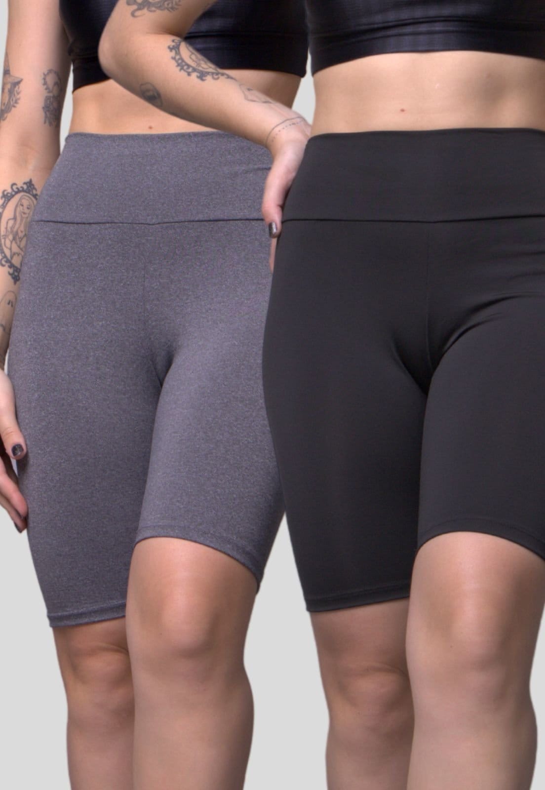 Kit 2 Bermudas Ciclista Suplex Short Cintura Alta De Academia Fitness Multicolorido