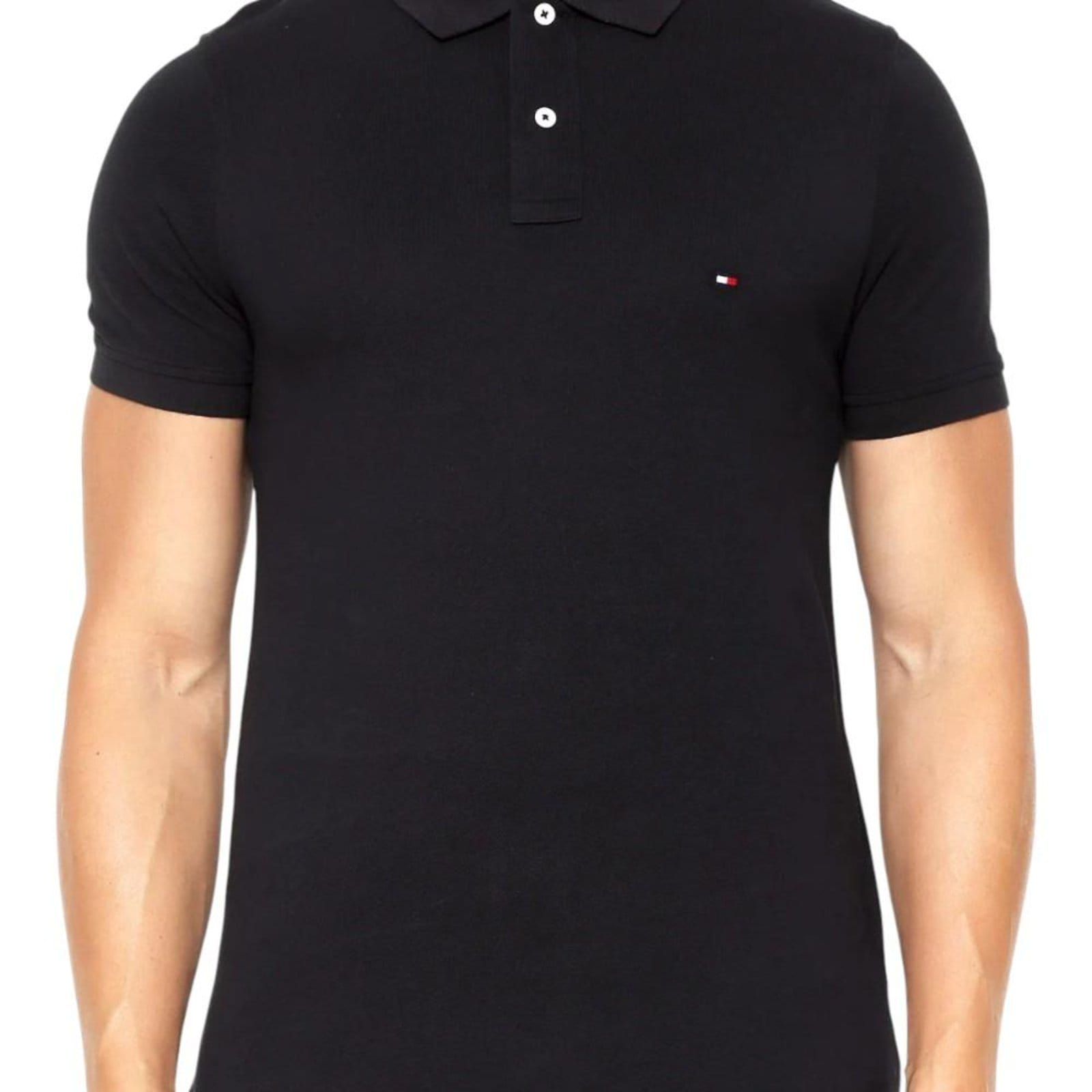 Vista 2 Camisa Polo Tommy Hilfiger Liquid Cotton Cuff Slim Tommy Hilfiger preto