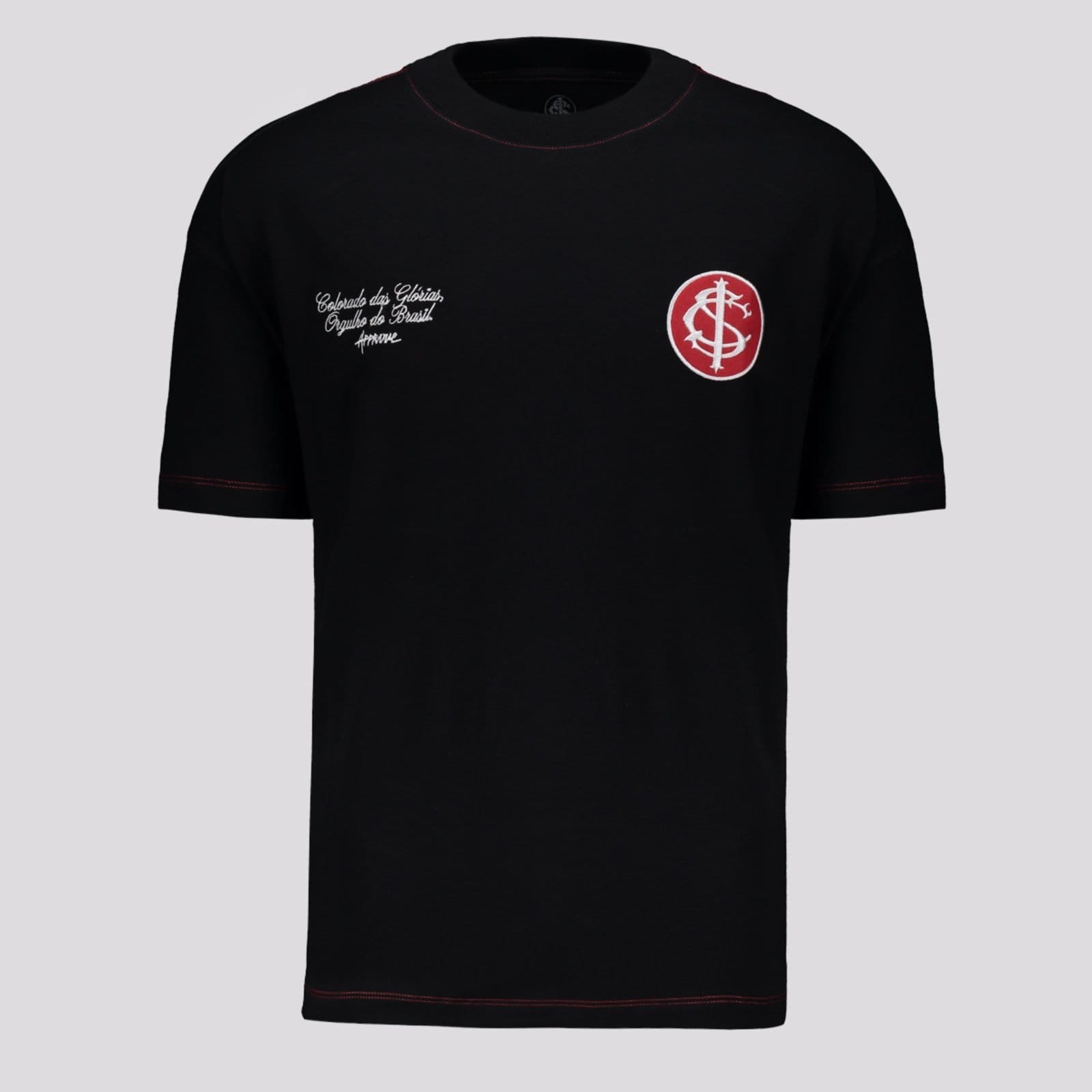 Camiseta Approve Huge Internacional Brasão Preta