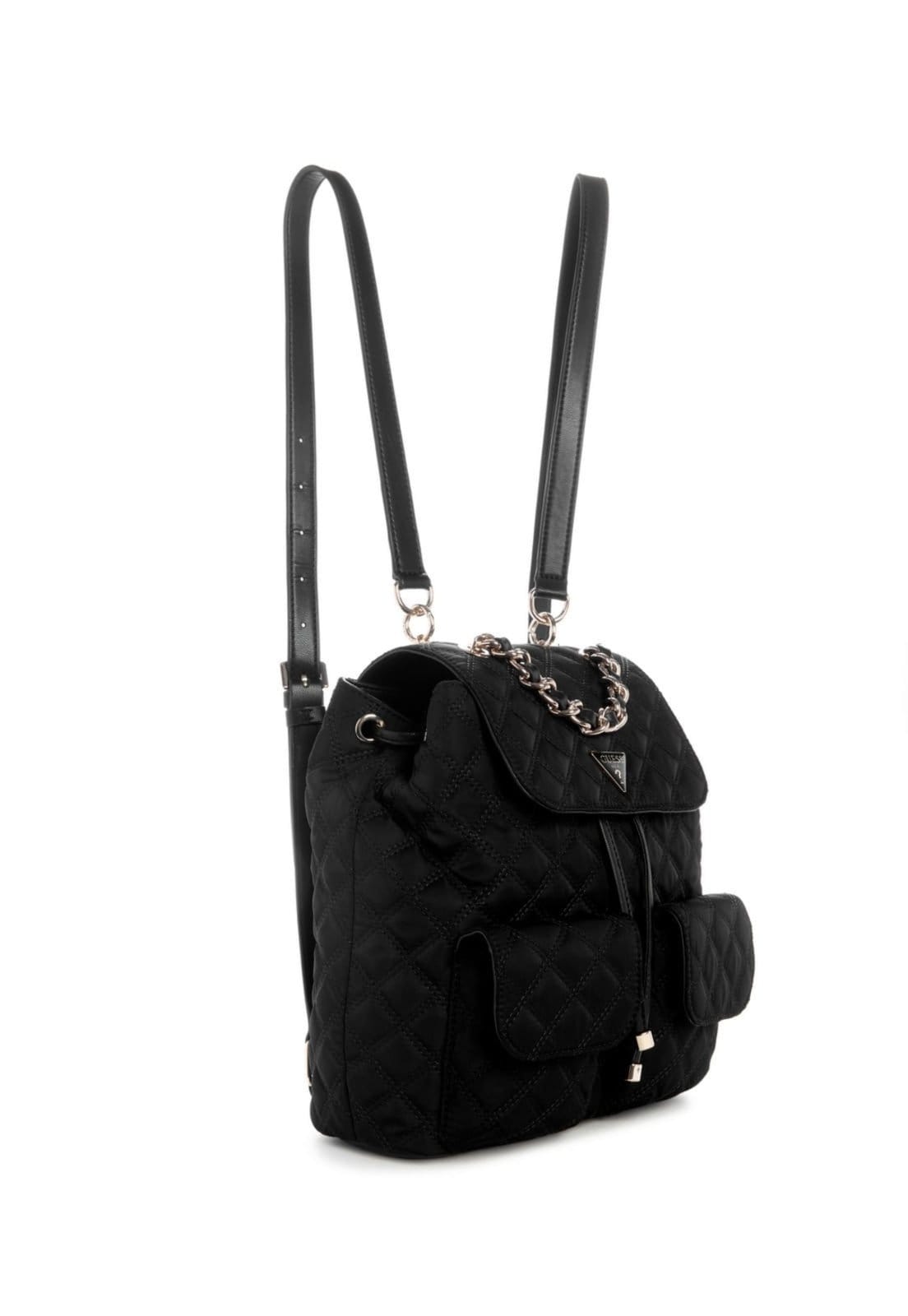 Vista 2 Mochila Guess Giully II Flap Guess preto