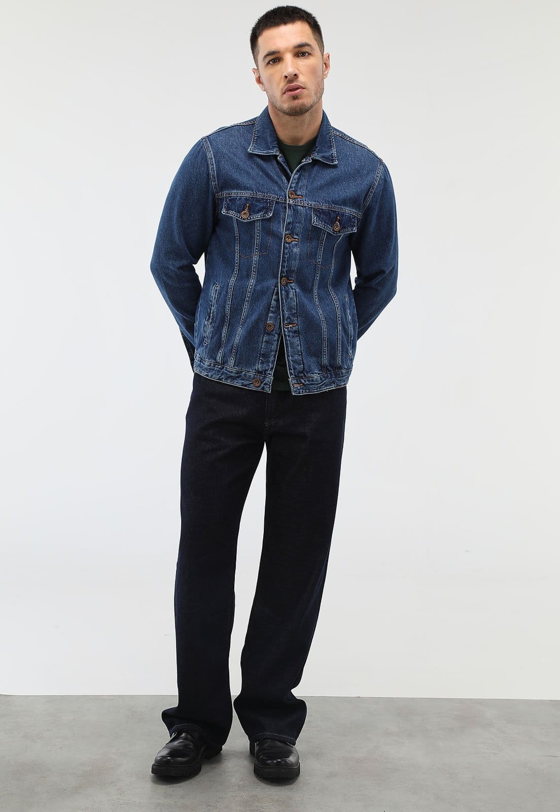 Vista 2 Calça Jeans GAP Reta Pockets GAP azul