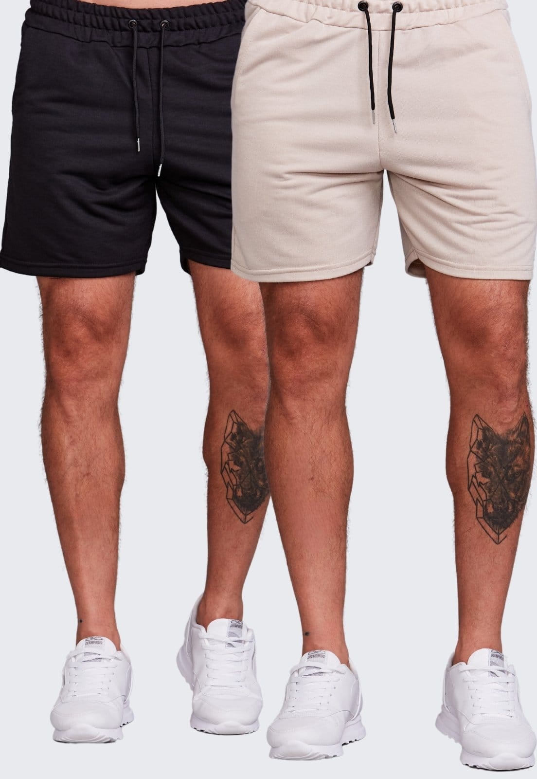 Vista principal Kit 2 Shorts Moletinho Masculino Daze Modas e Daze Modas bege/preto