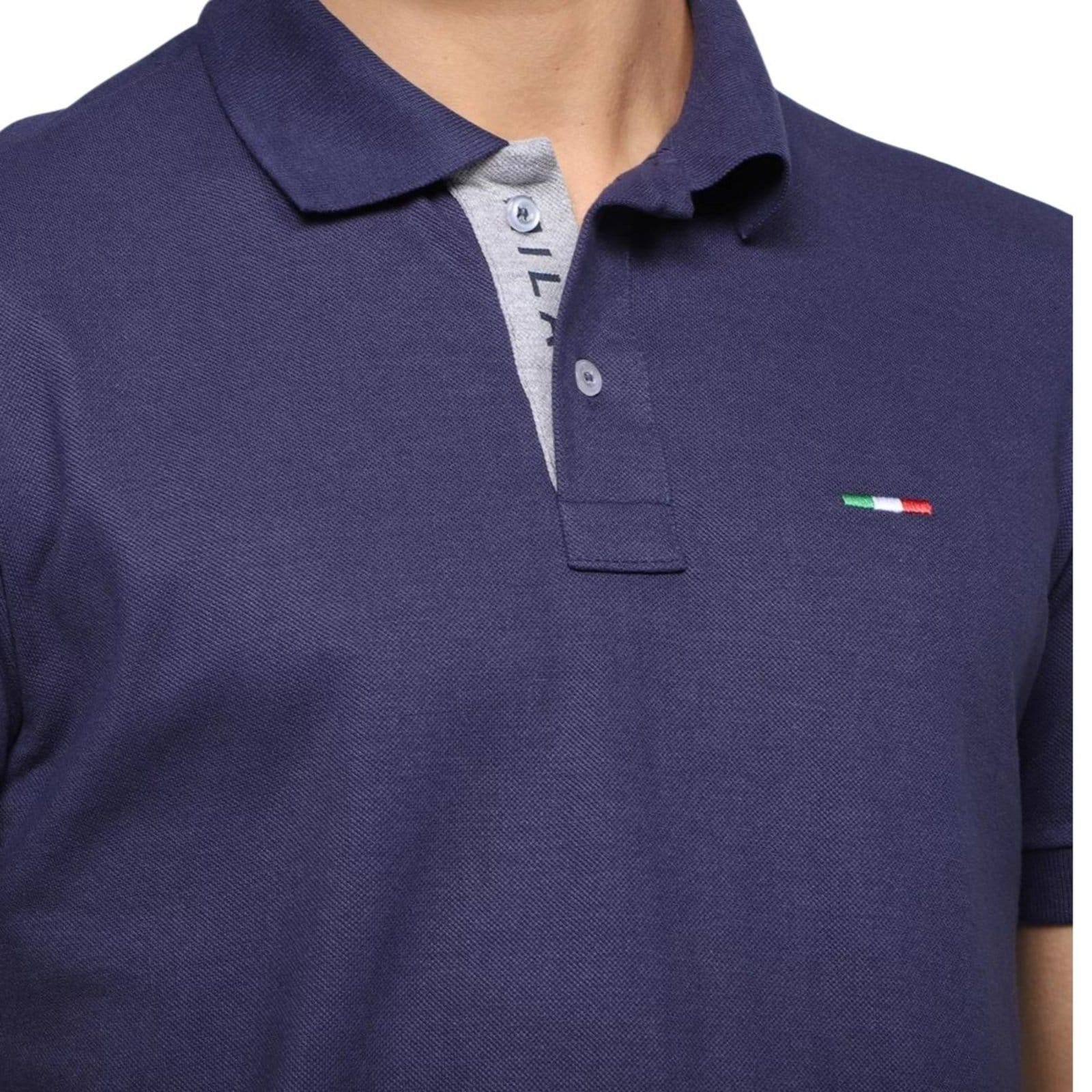 Vista principal Camisa Polo FMF Masculina Básica Piquet no Estilo Tommy Bordado Itália Marinho FMF azul marinho