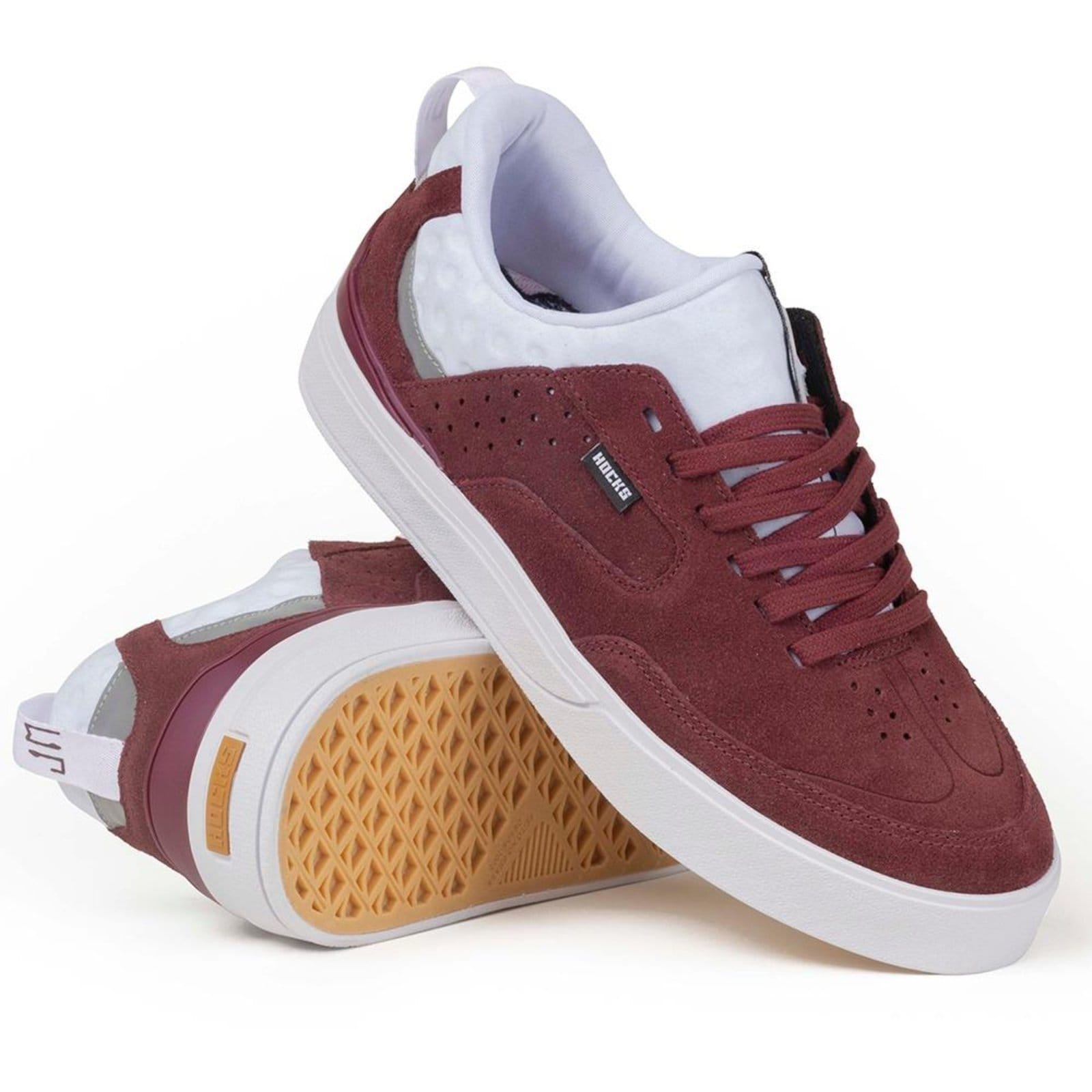 Vista 2 Tênis Hocks DLC 2 Masculino Burgundy Hocks vermelho