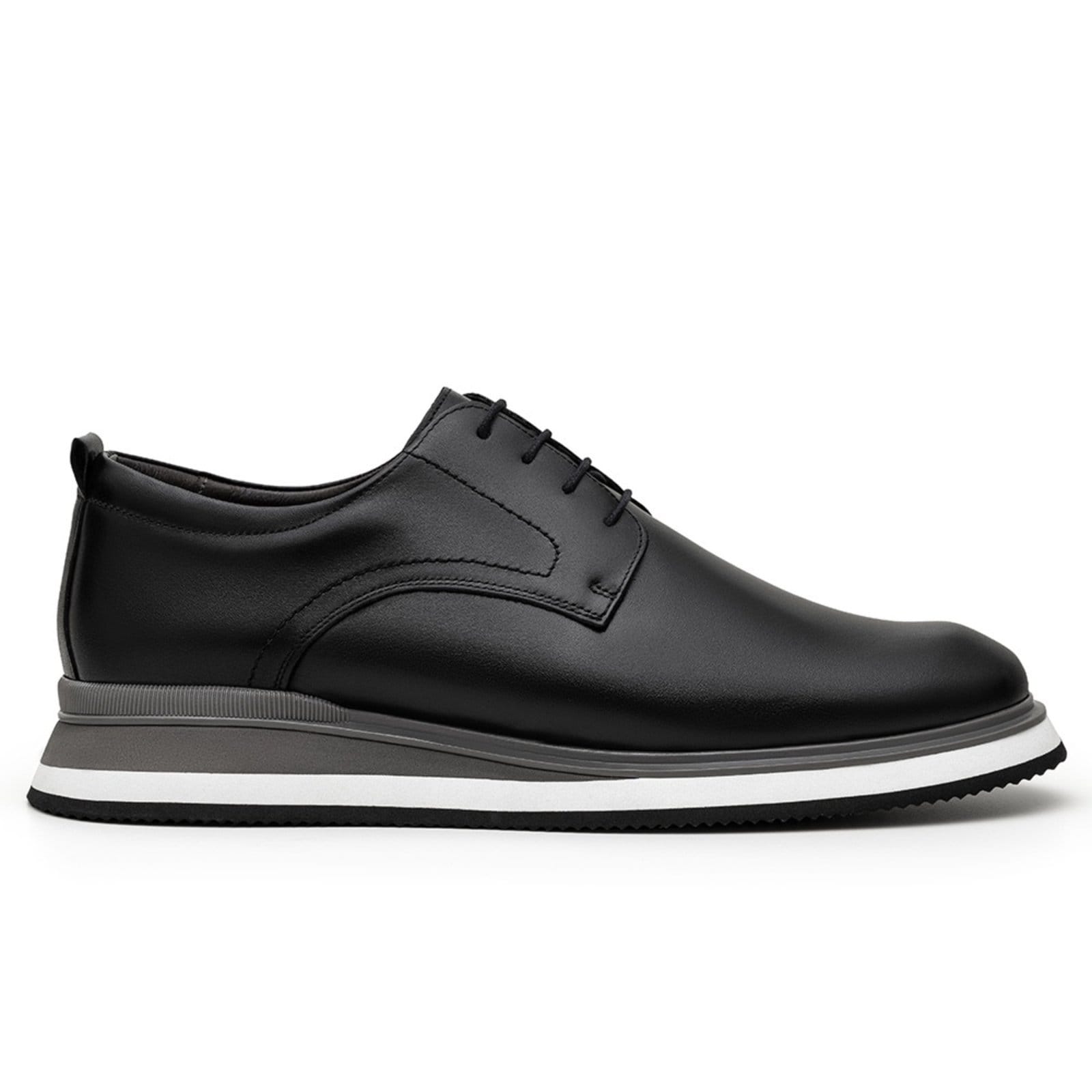 Vista 2 Sapato Oxford Sapatofran Masculino Couro Abisai Conforto Sapatofran preto
