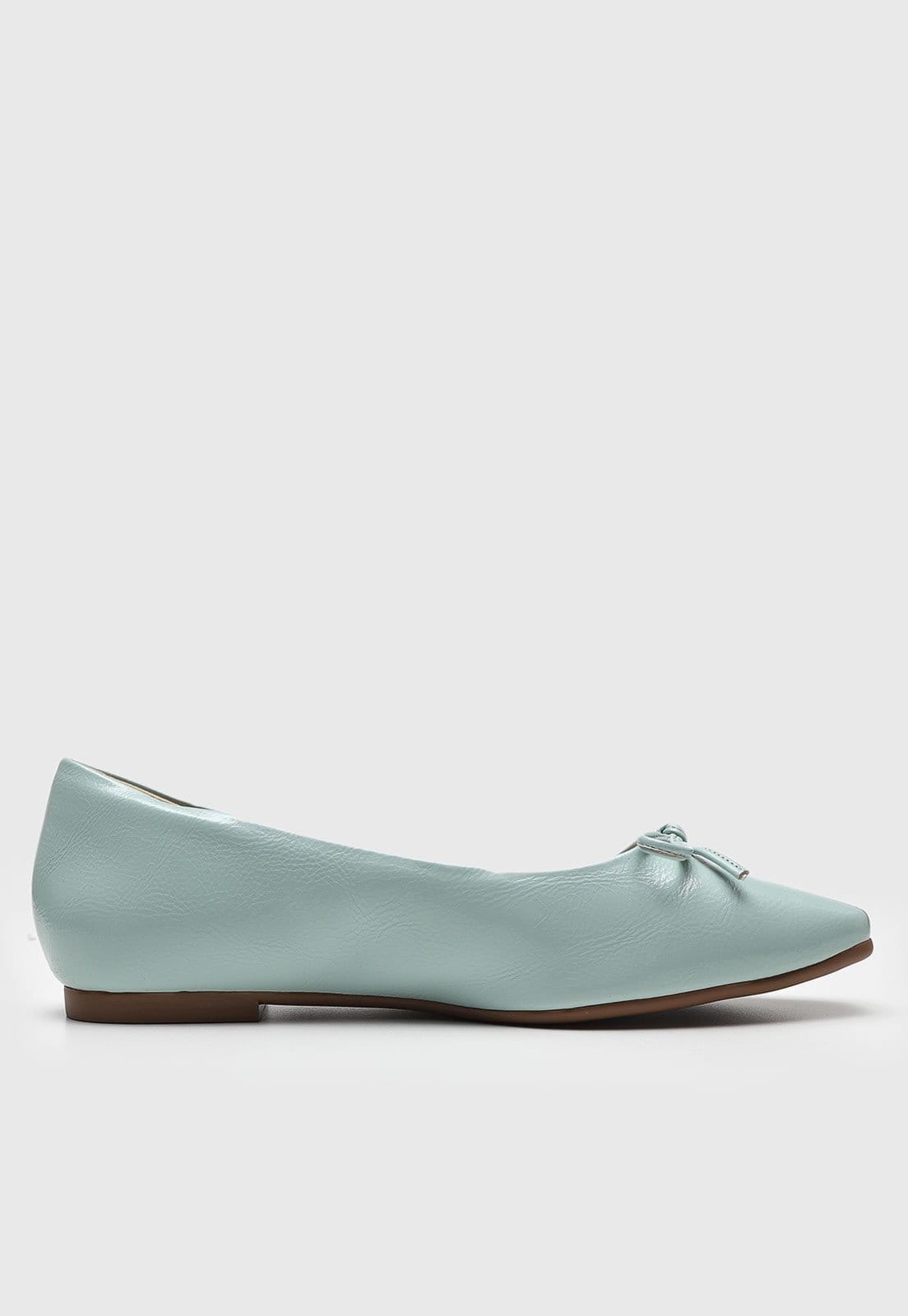 Vista 2 Sapatilha Feminina cê Bico Quadrado Laço Claro BEBECÊ azul