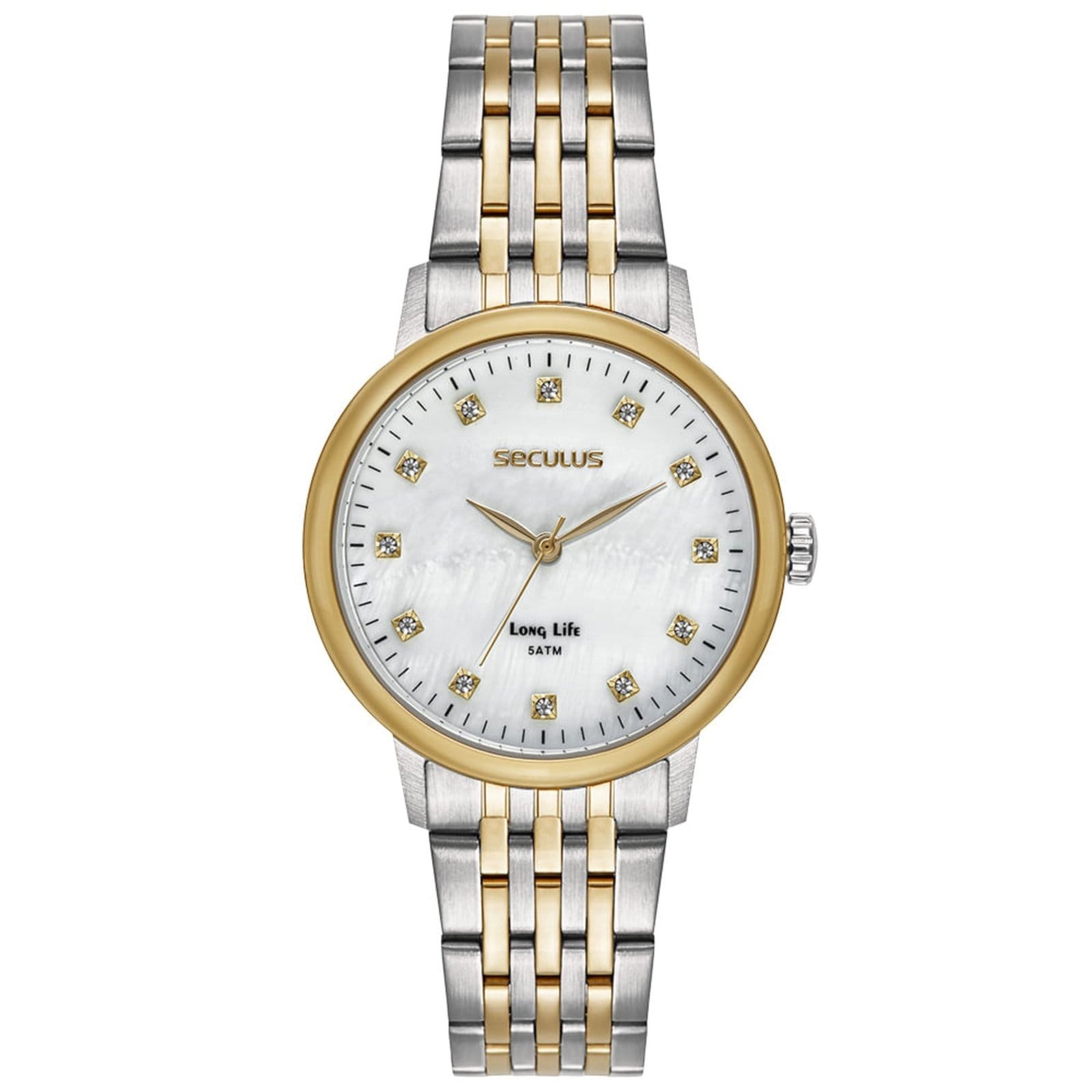 Vista principal Relógio Feminino Seculus Analógico Bicolor Madreperola Seculus prata