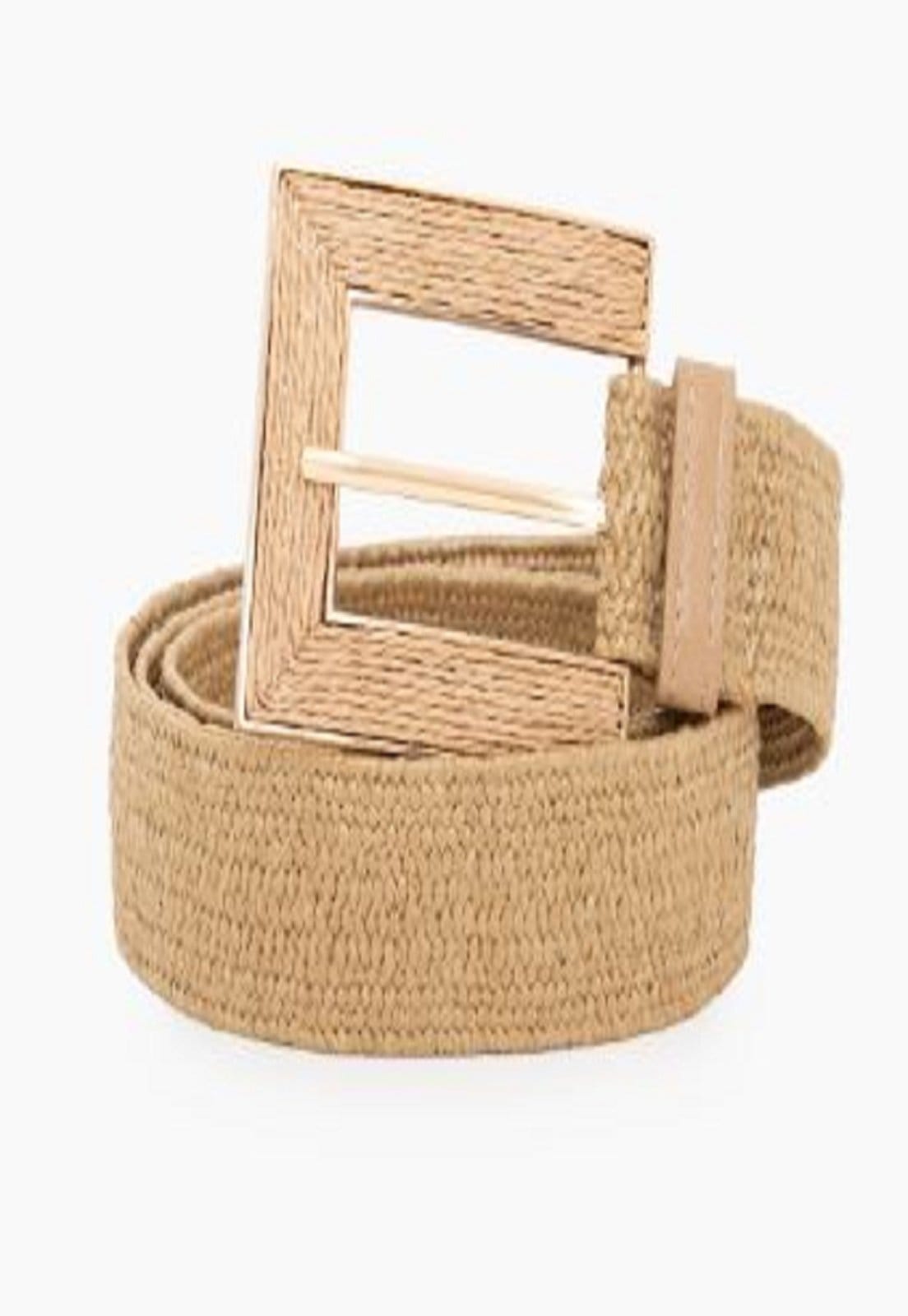 Vista 2 Cinto Cabanafree Inspiração Palha Elástico Casual Traçado Cabanafree bege