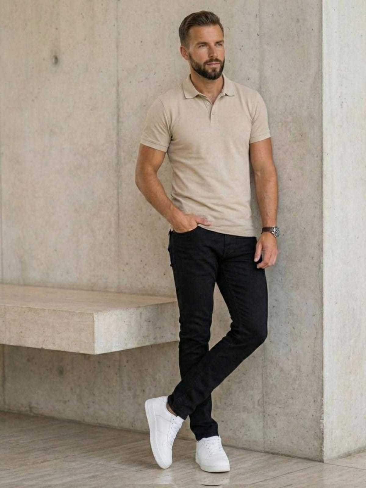 Vista principal Calça Masculina de Sarja Sk Jeans Confortável em Algodão Preta TEX JEANS preto