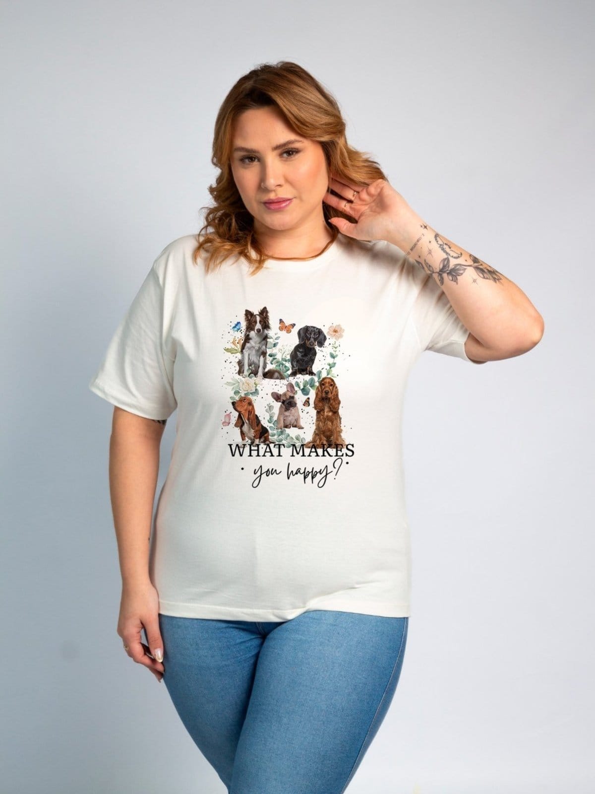Vista principal Blusa Feminina Cianitas Off Estampa Dog What Makes Cianitas off-white