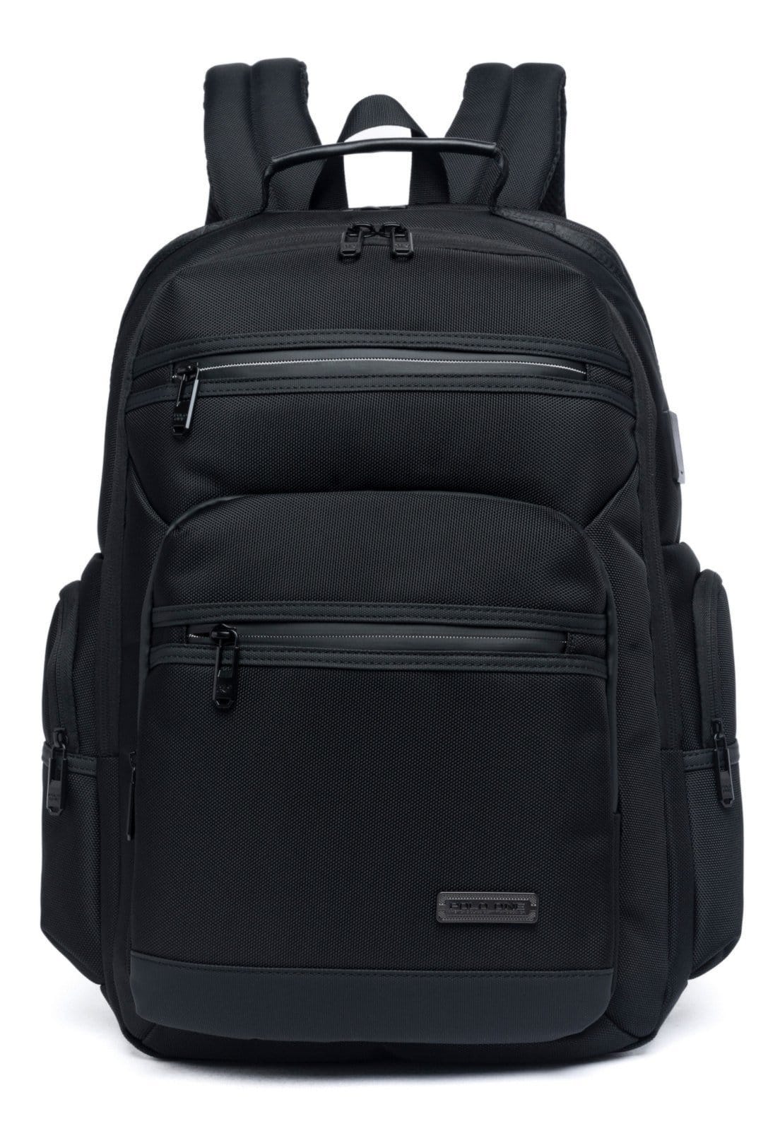 Vista principal Mochila Executiva Bolsa Notebook USB Reforçada Grande Resistente Polo One preto