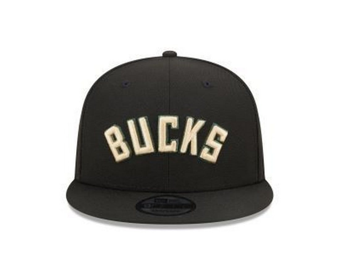 Vista 2 Boné New Era 9FIFTY Milwaukee Bucks NBA new era preto