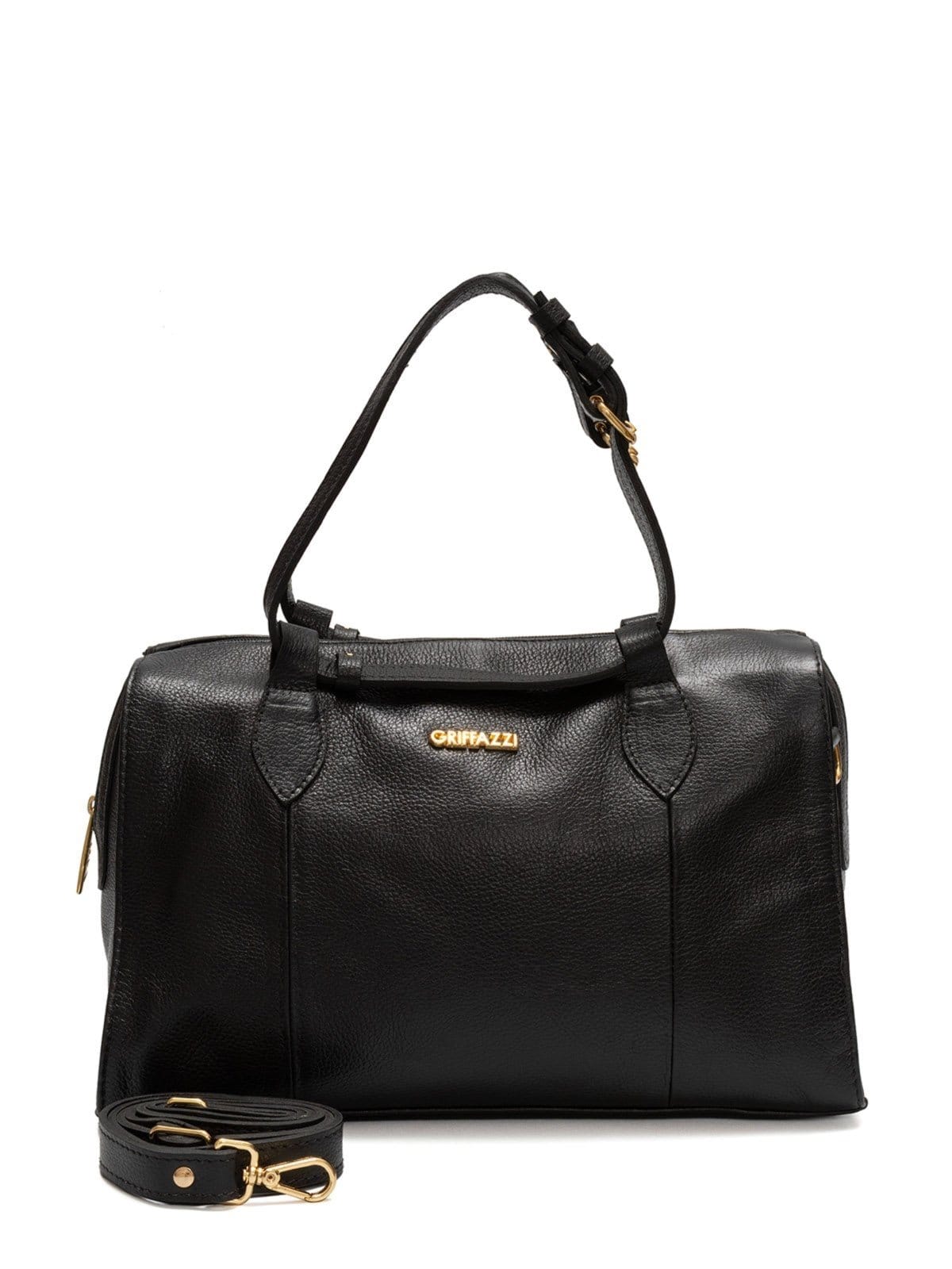 Vista principal Bolsa Bau de Couro Griffazzi Preta Griffazzi preto