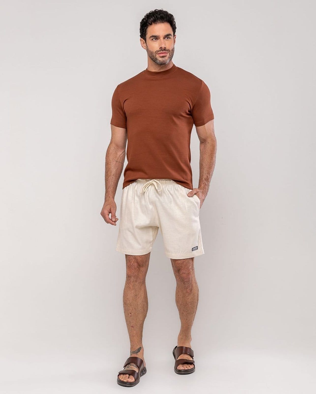 Bermuda Linho Masculina com Cordão 26235 Linho