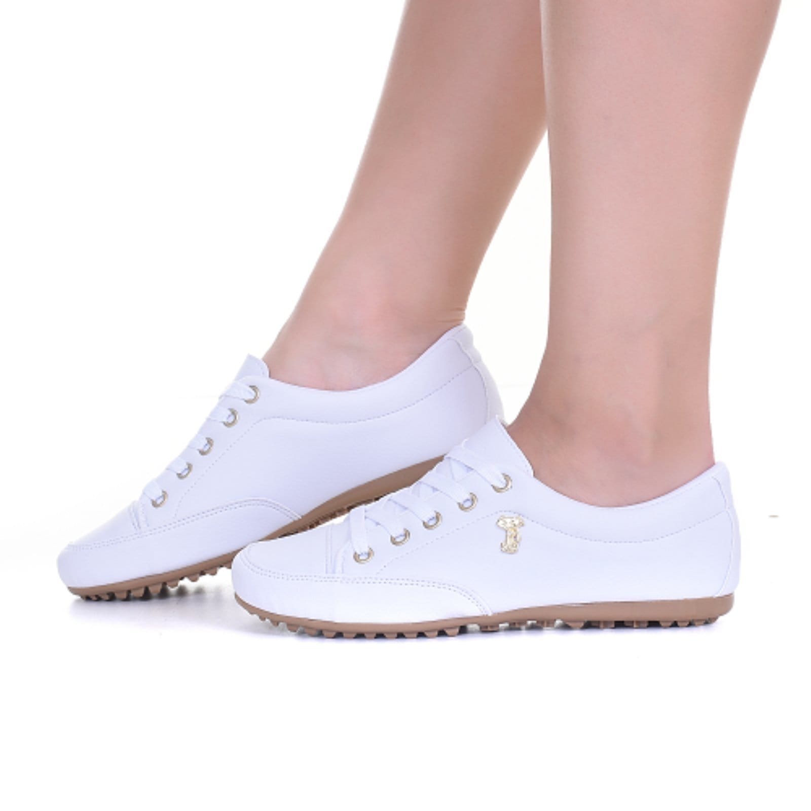 Vista principal Sapatênis Feminino Comfort Casual Cadarço Com Broche ROMEU E JULIETA SHOES branco