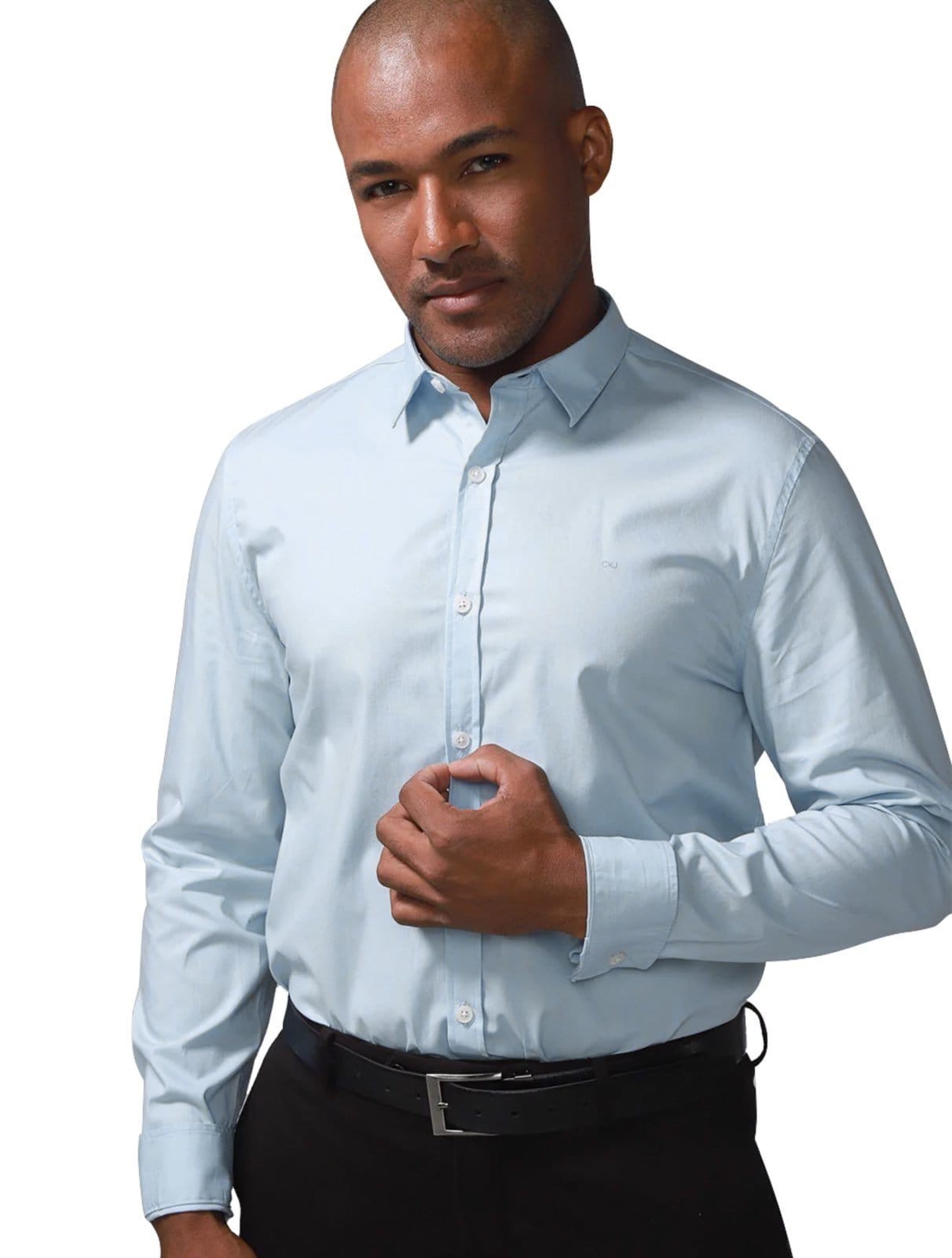 Camisa Calvin Klein Jeans Masculina Slim Fit New CKJ Logo Claro