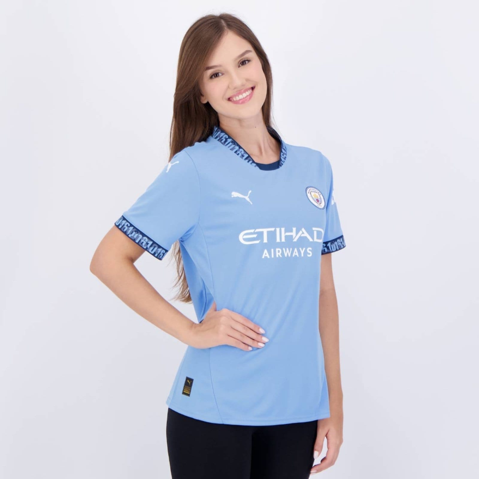 Vista 2 Camisa Puma Manchester City Home 2025 Feminina Puma azul