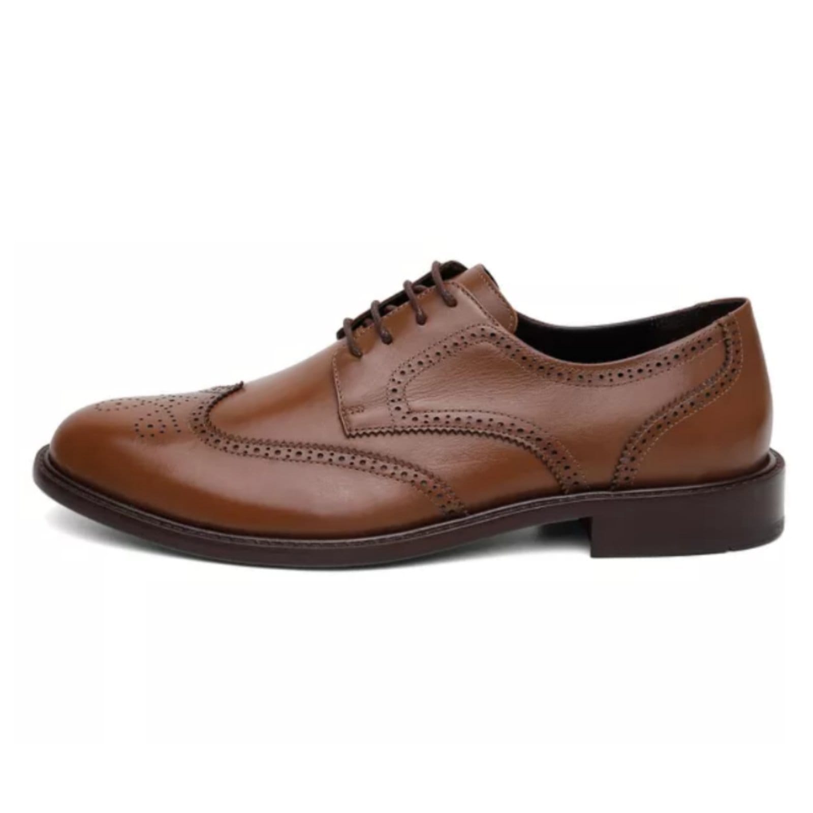 Sapato Social Centuria Brogue Tamanho Especial Couro Whisky