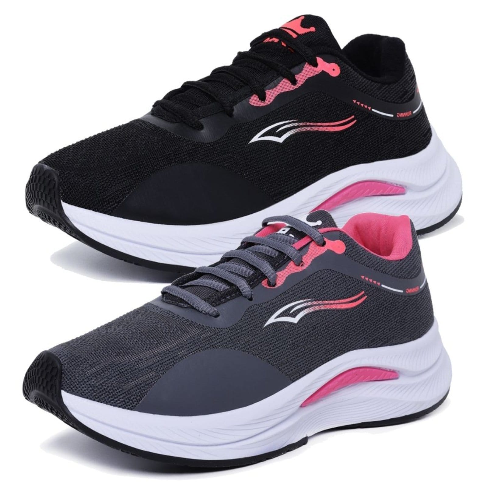 Kit 2 Tênis Feminino Academia Caminhada Esportivo Leve Macio e Grafite