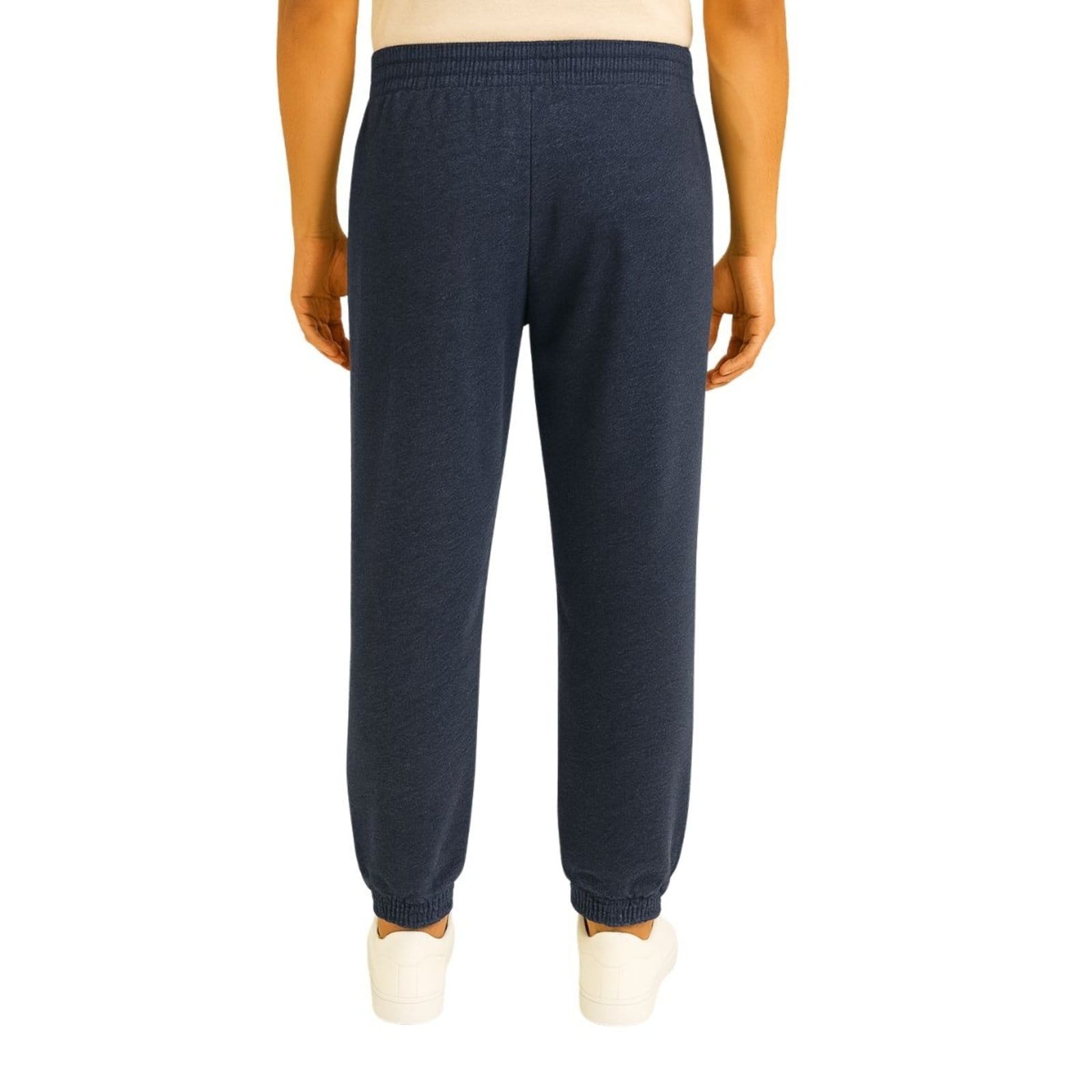 Vista 2 Calça de Moletom FMF Masculina Mescla Slim com Elastano Conforto e Estilo Casual Marinho FMF azul marinho