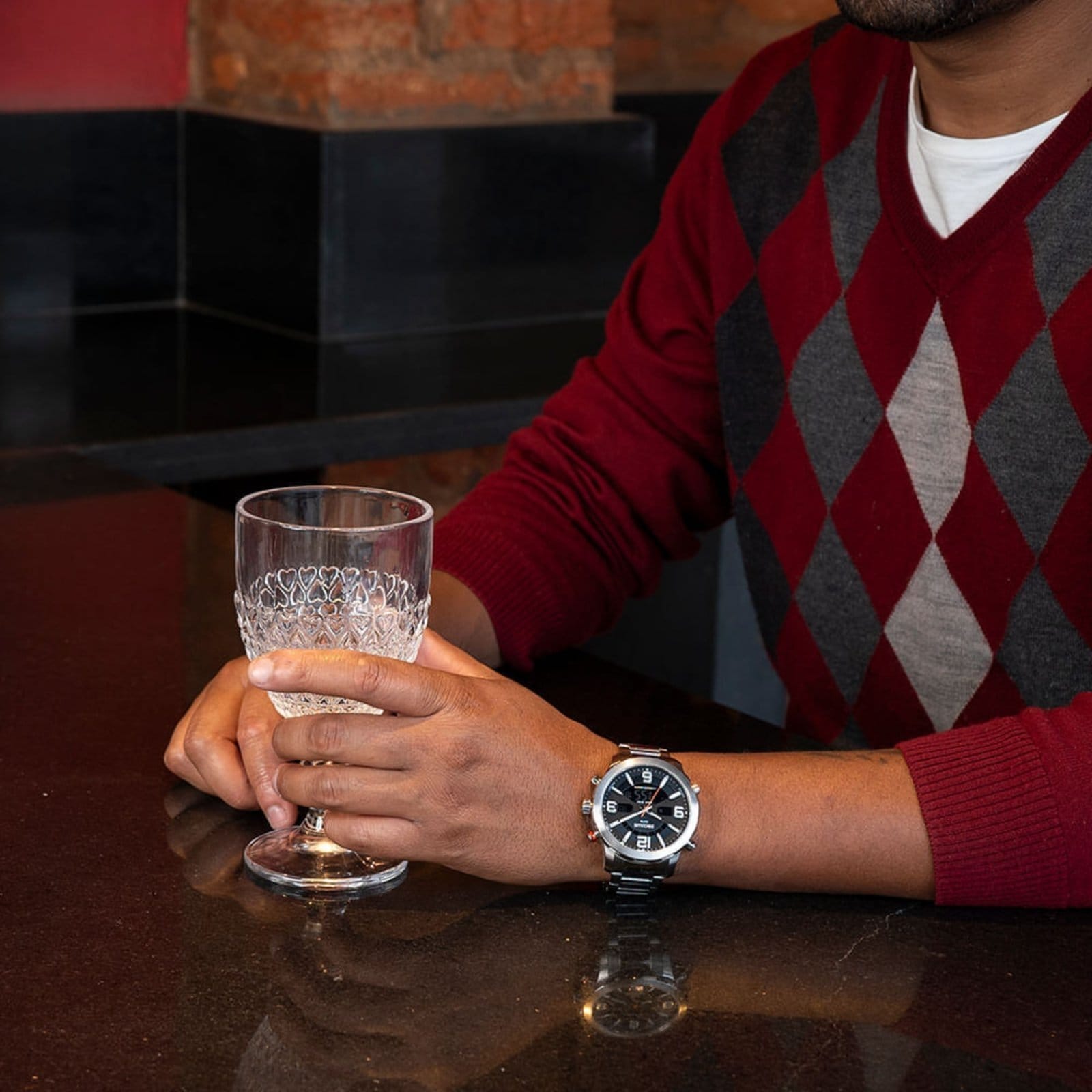 Vista 2 Relógio Seculus Masculino Anadigi Aço Esportivo Seculus prata