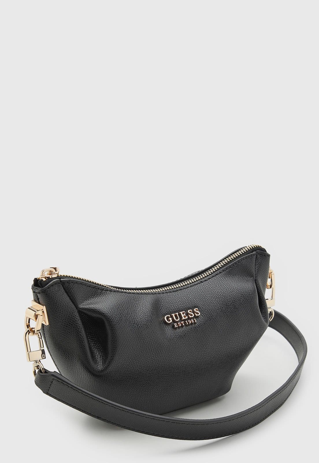 Vista 2 Bolsa Média Feminina Guess Texturizada Preta Guess preto