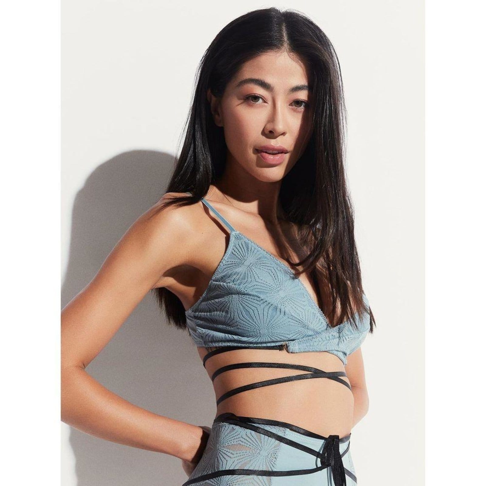 Top Sem Bojo Renda Wrap Up Azul Claro - 2