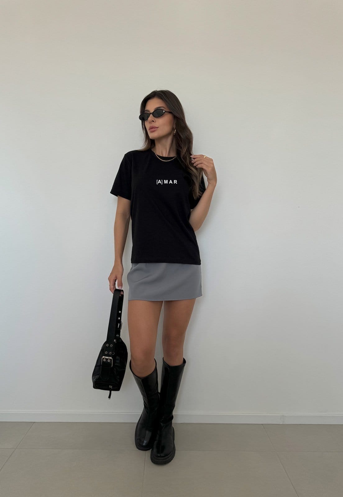 Vista 2 Camiseta Cianitas Preta Estampa Amar Cianitas preto