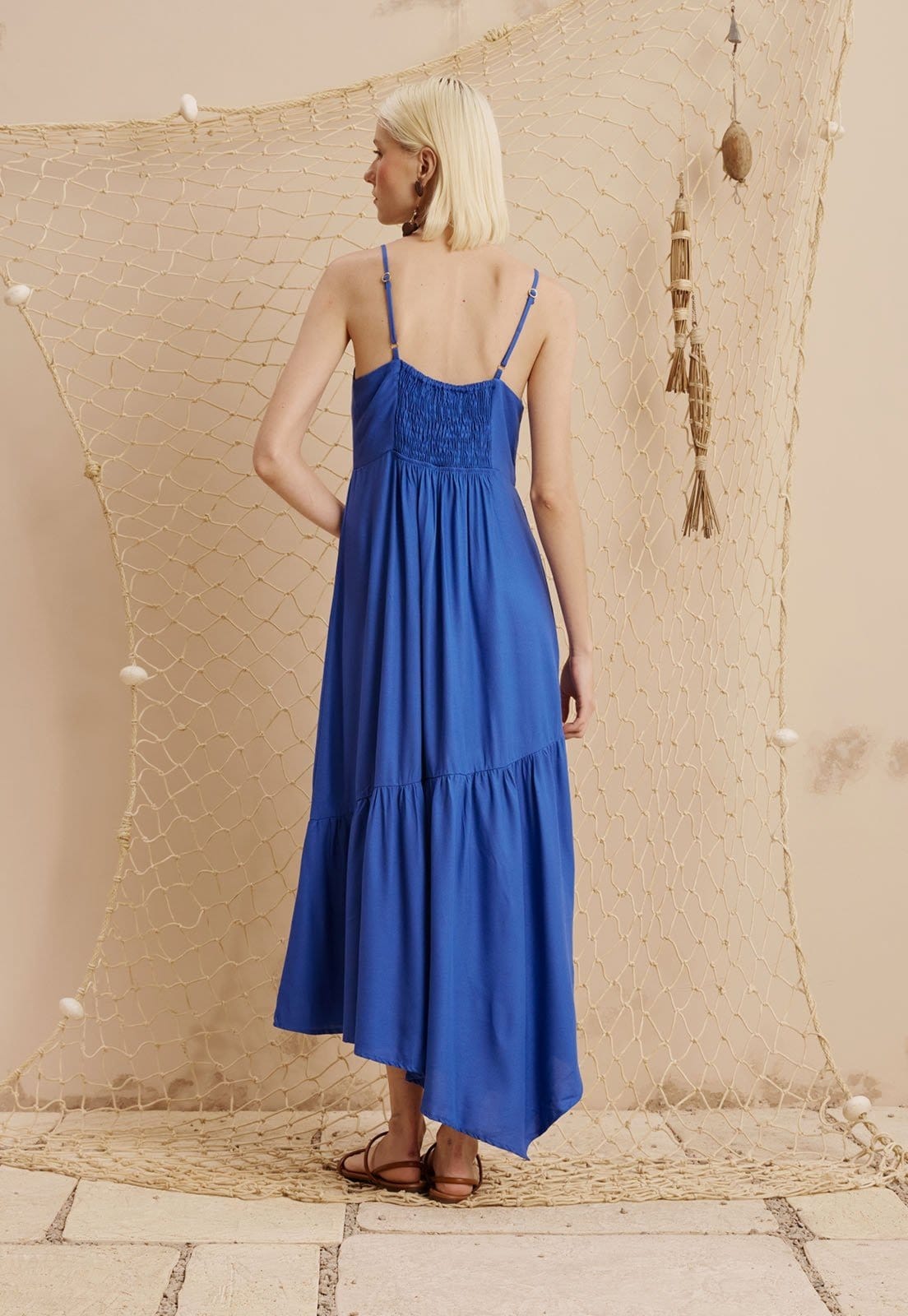 Vista 2 Vestido Midi Passador Peixe CaCay azul