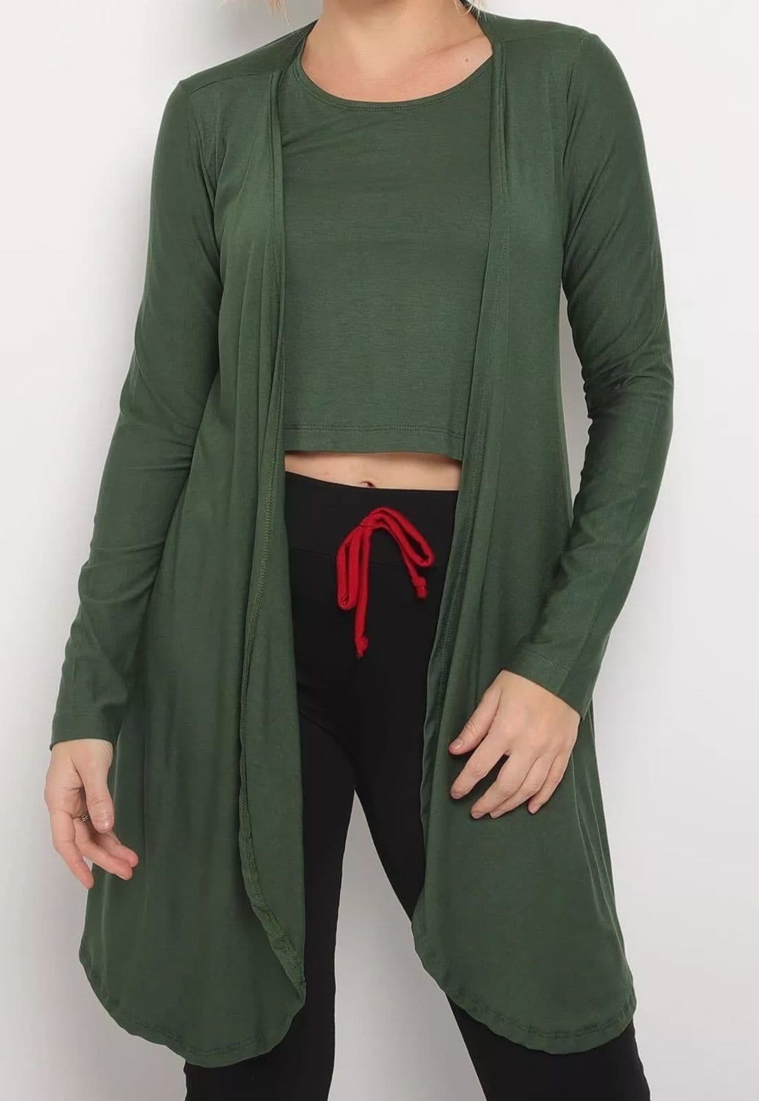 Vista principal Conjunto Regata e Ponche Militar Maria Paes verde