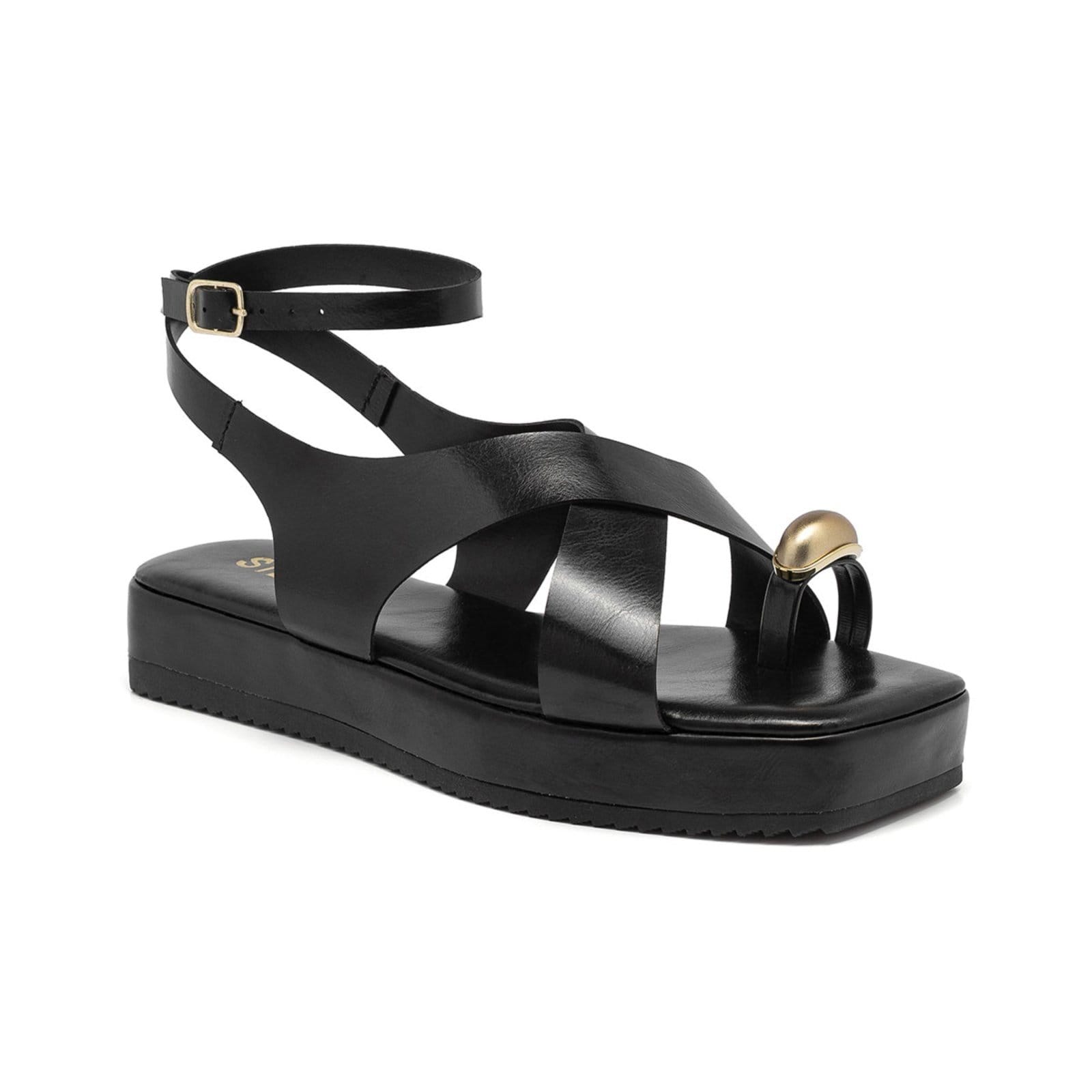 Sandália Feminino Flatform Papete Anel De Dedo Confortável