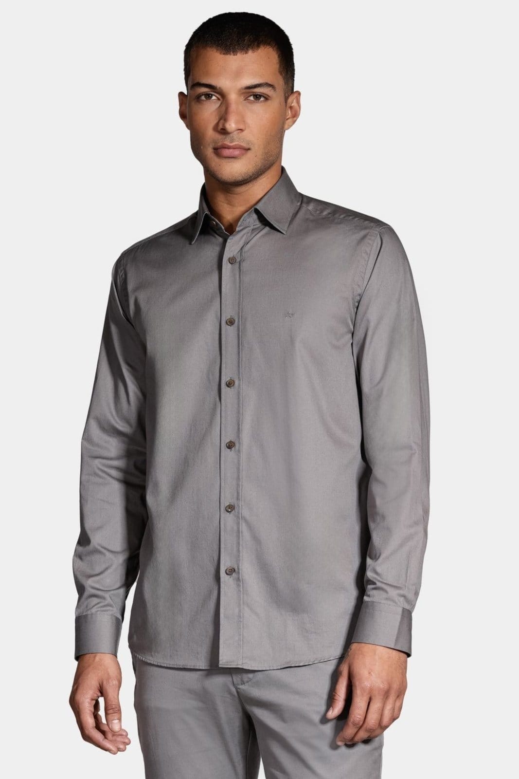 Vista principal Camisa Aramis Manga Longa Regular Sarja de Empire Chumbo Aramis incolor