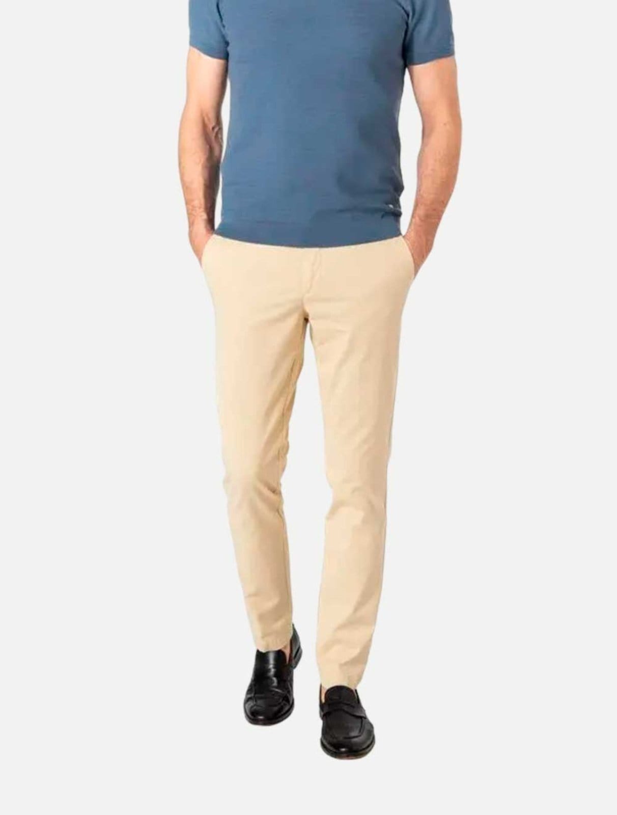 Calça Hugo Boss Masculina Slim Fit Sarja Kaito1 Palha