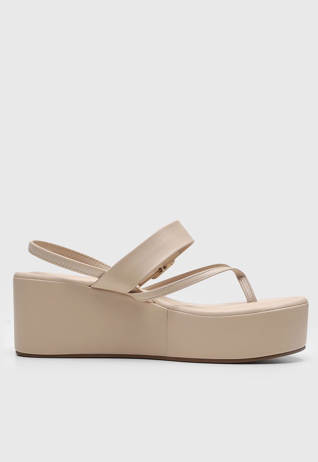 Vista 2 Sandália Feminina cê Salto Plataforma Médio Off-white BEBECÊ off-white white