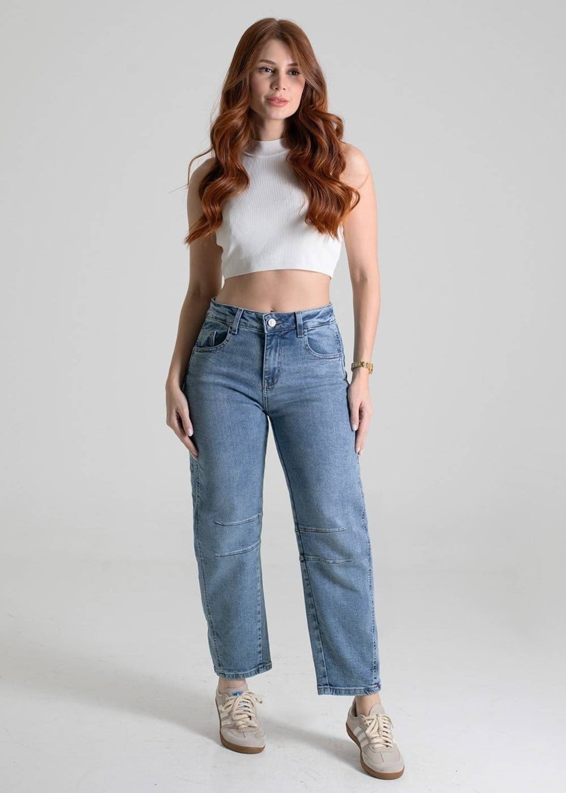 Vista 2 Calça Jeans Sawary Barrel - 279852 Sawary azul