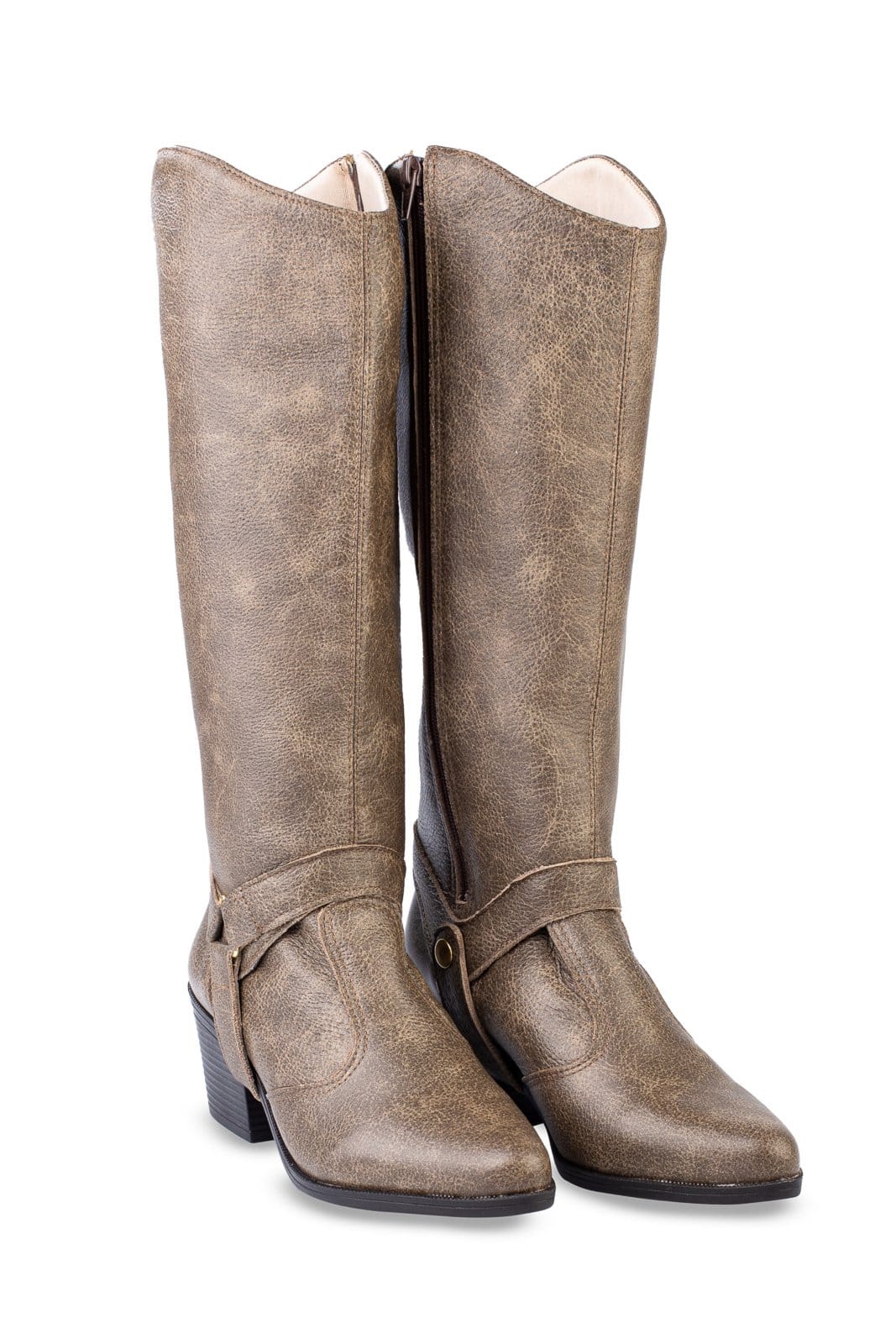 Vista principal Bota Andrea Vinci de couro 2 em 1 montaria 003 - Amêndoa Andrea Vinci preto